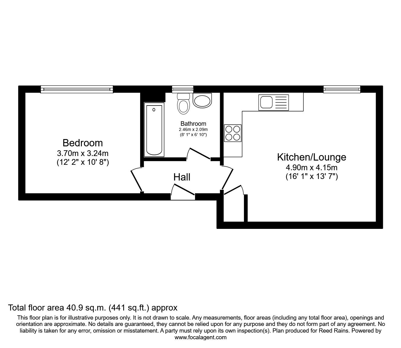 Floorplan of 1 bedroom  Flat for sale, Ship Hill, Rotherham, South Yorkshire, S60