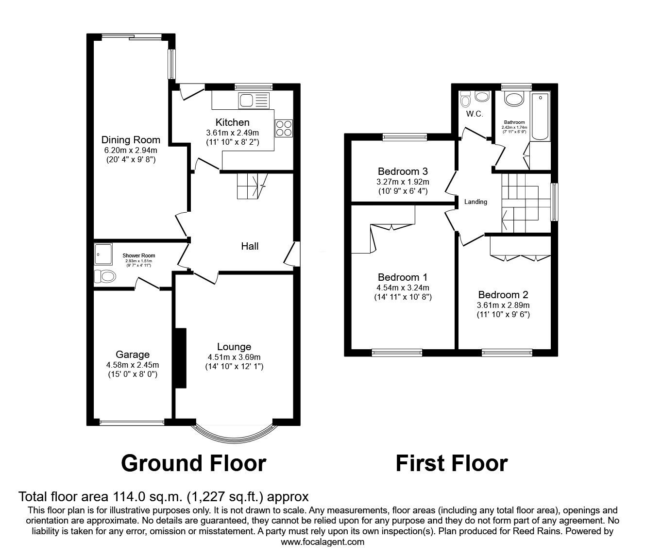 Floorplan of 3 bedroom Semi Detached House for sale, Melrose Grove, Rotherham, South Yorkshire, S60