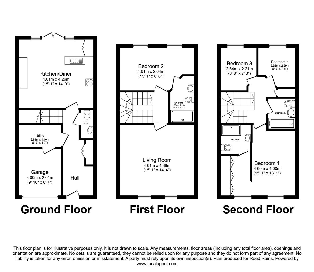 Floorplan of 4 bedroom Mid Terrace House for sale, Blue Mans Way, Catcliffe, South Yorkshire, S60