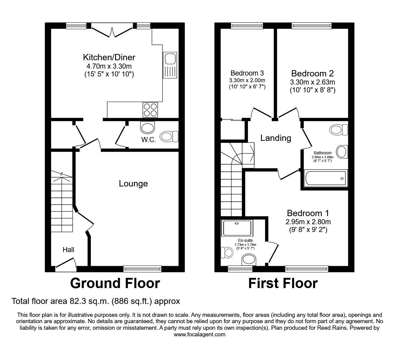 Floorplan of 3 bedroom Semi Detached House for sale, Calver Way, Waverley, South Yorkshire, S60