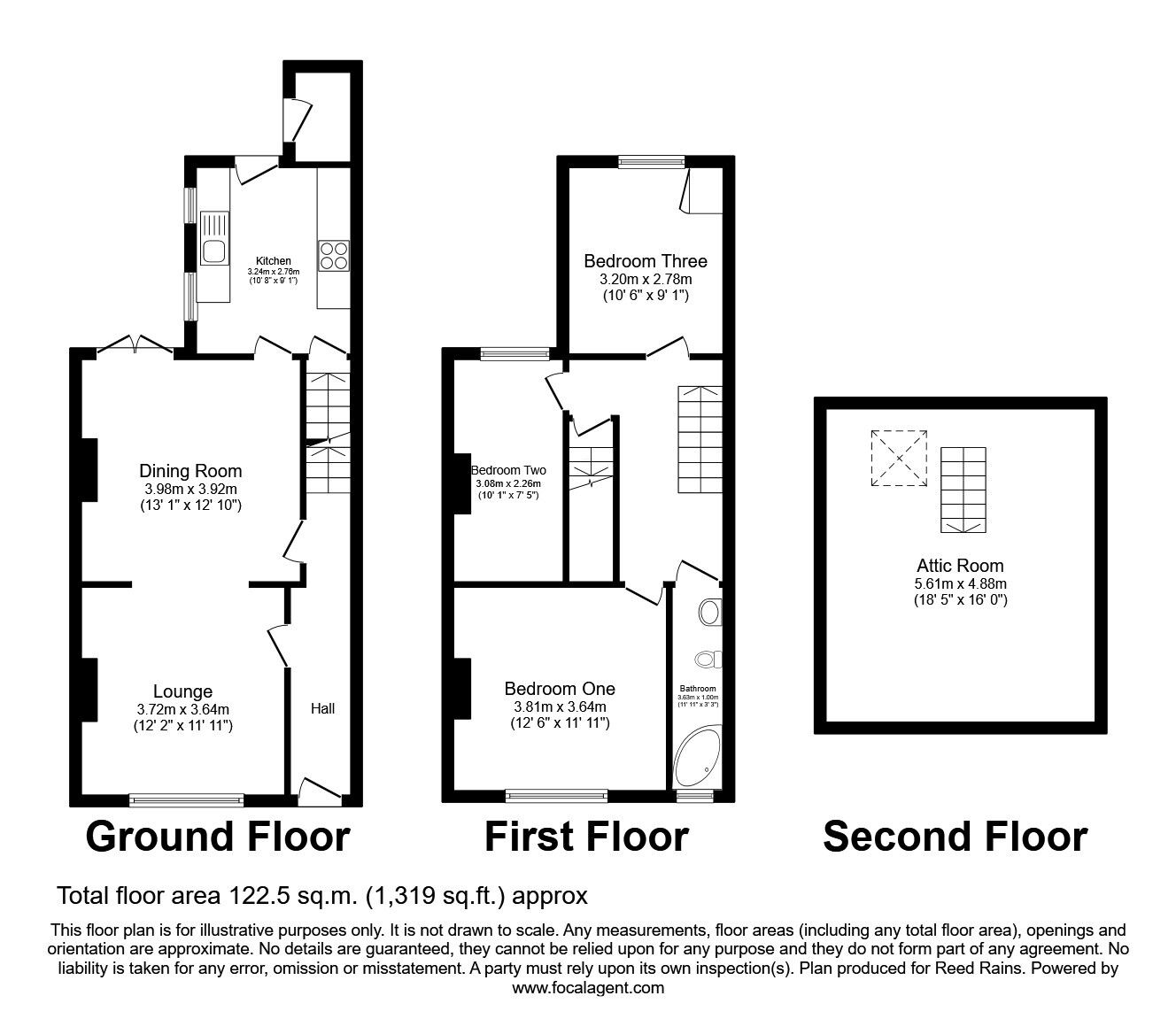 Floorplan of 3 bedroom Semi Detached House for sale, Eastwood Mount, Rotherham, South Yorkshire, S65