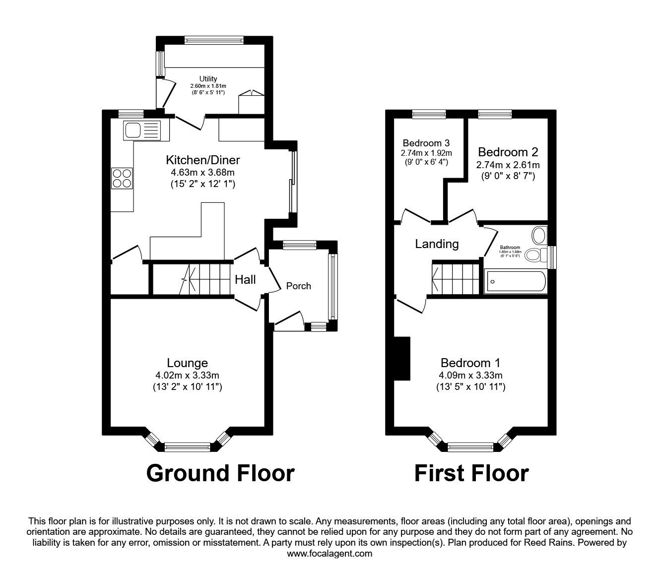 Floorplan of 3 bedroom Detached House for sale, Main Street, Rawmarsh, South Yorkshire, S62