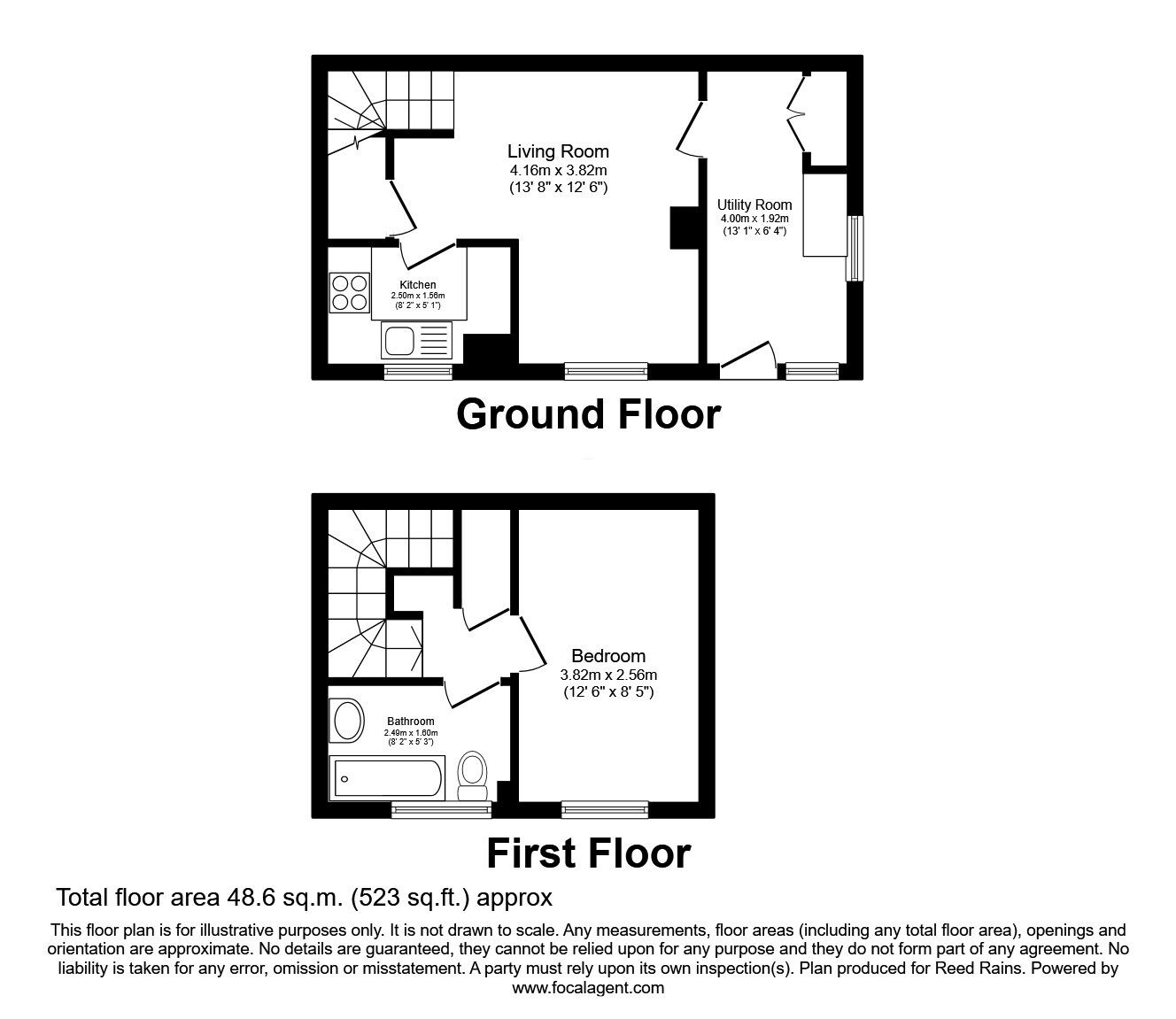 Floorplan of 1 bedroom Semi Detached House for sale, Whitehill Road, Brinsworth, South Yorkshire, S60