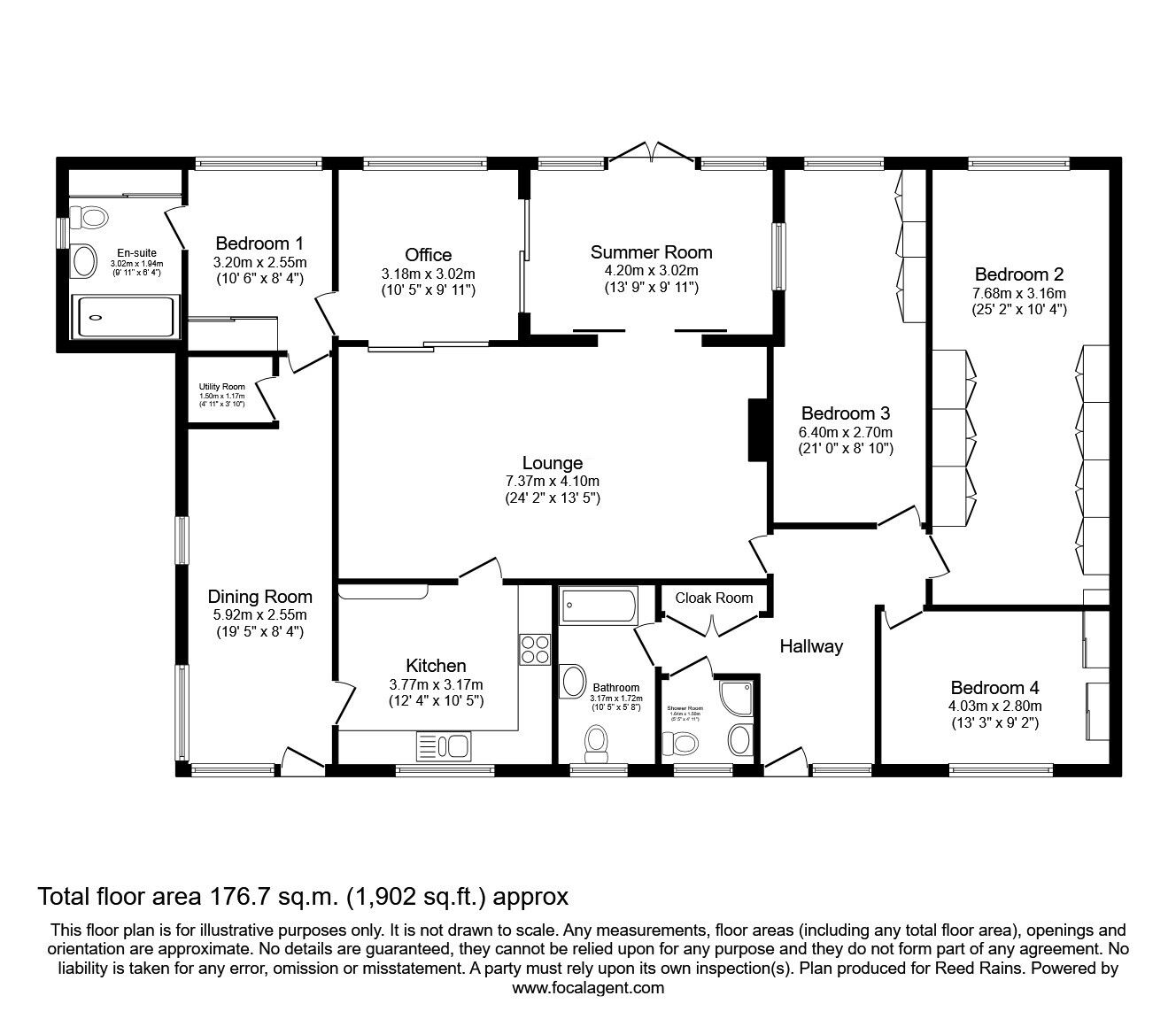 Floorplan of 4 bedroom Detached Bungalow for sale, Three Hills Close, Thrybergh, South Yorkshire, S65