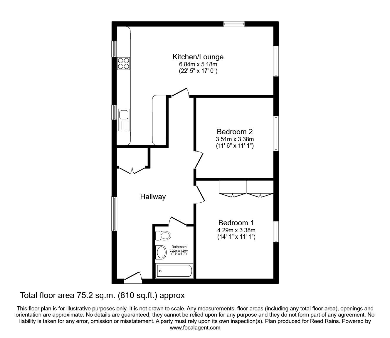 Floorplan of 2 bedroom  Flat for sale, Rosewood Drive, Waverley, South Yorkshire, S60
