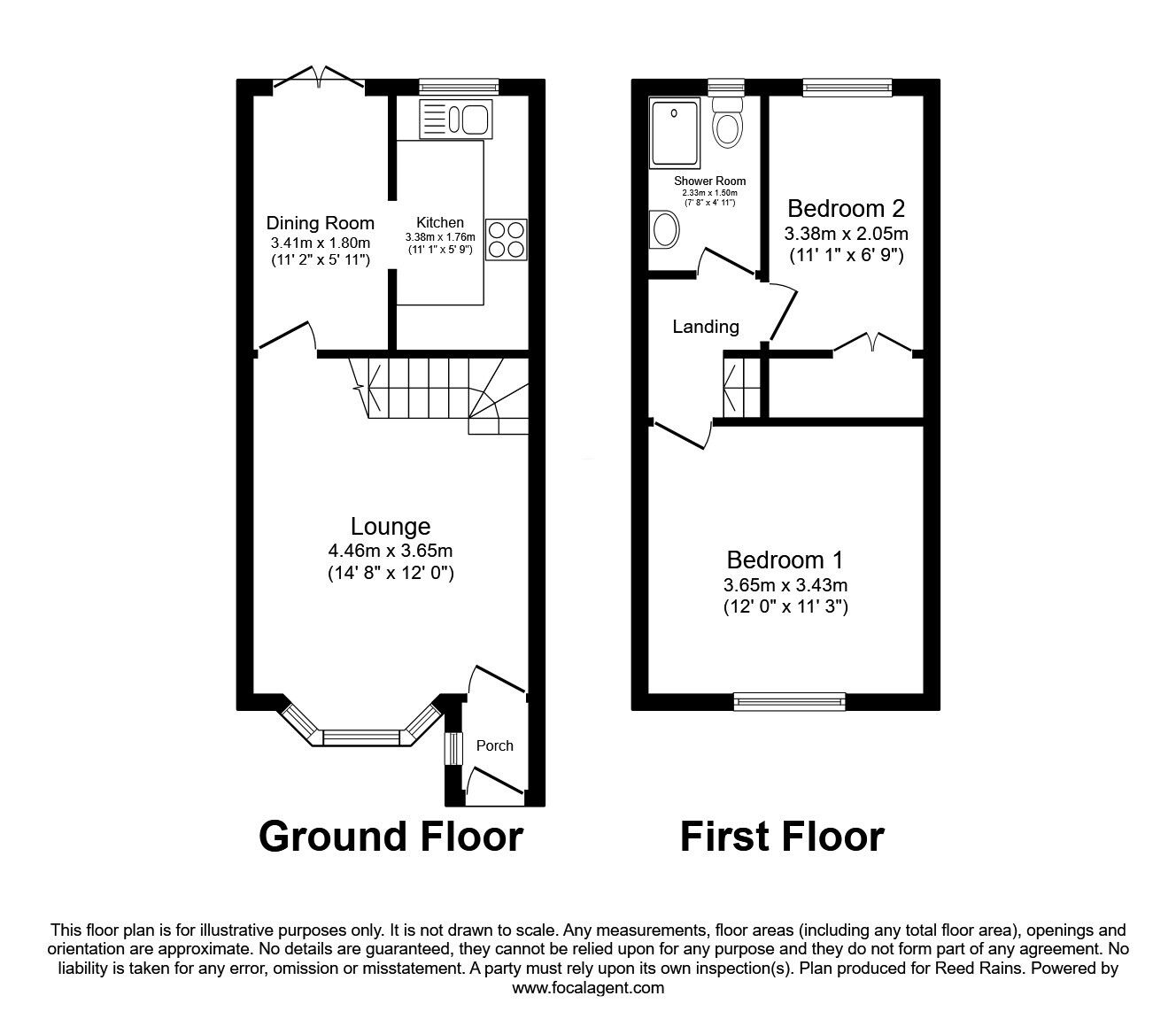 Floorplan of 2 bedroom End Terrace House for sale, Plumb Leys, Treeton, South Yorkshire, S60