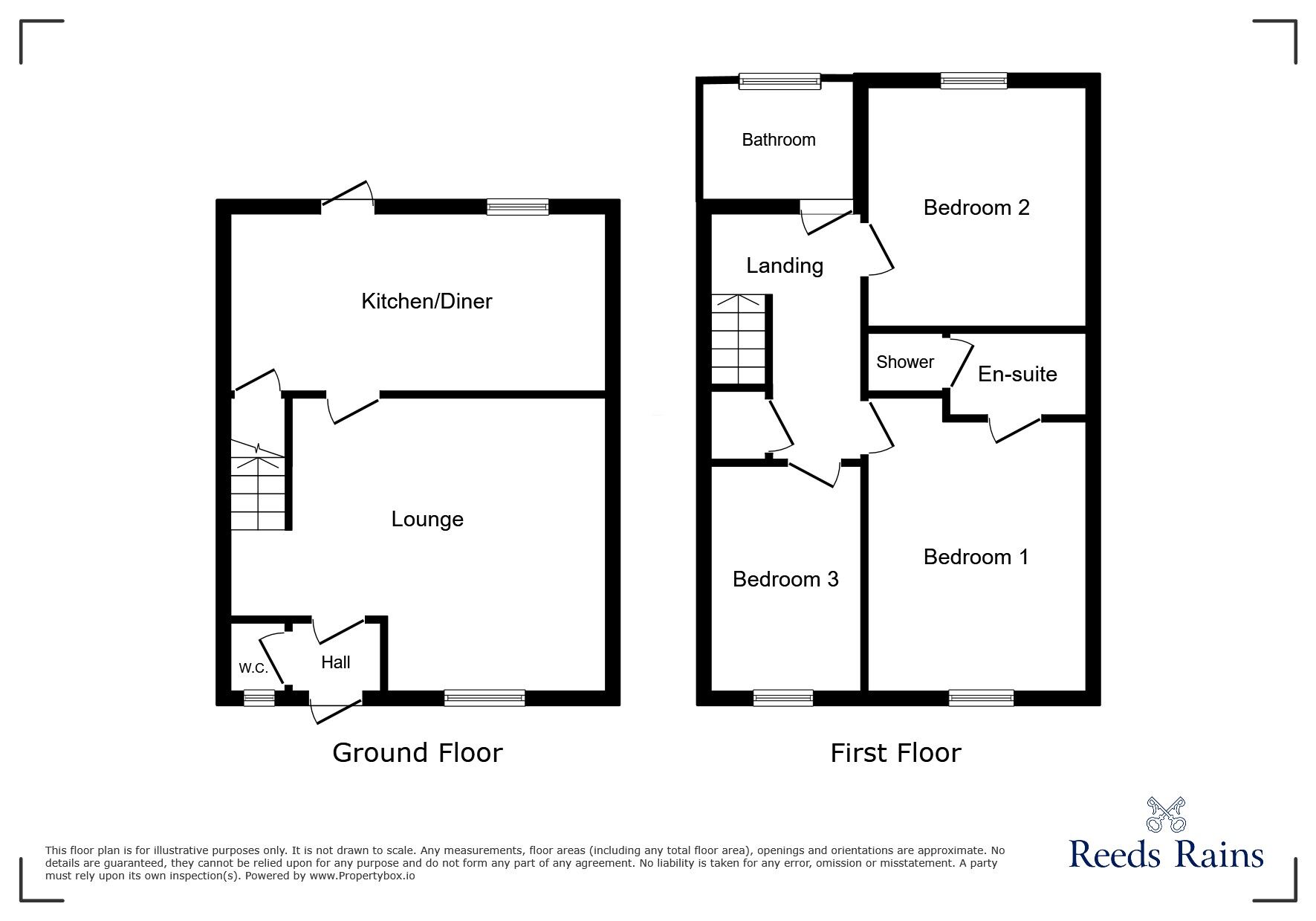 Floorplan of 3 bedroom Mid Terrace House for sale, Woodlands Chase, Rotherham, South Yorkshire, S61