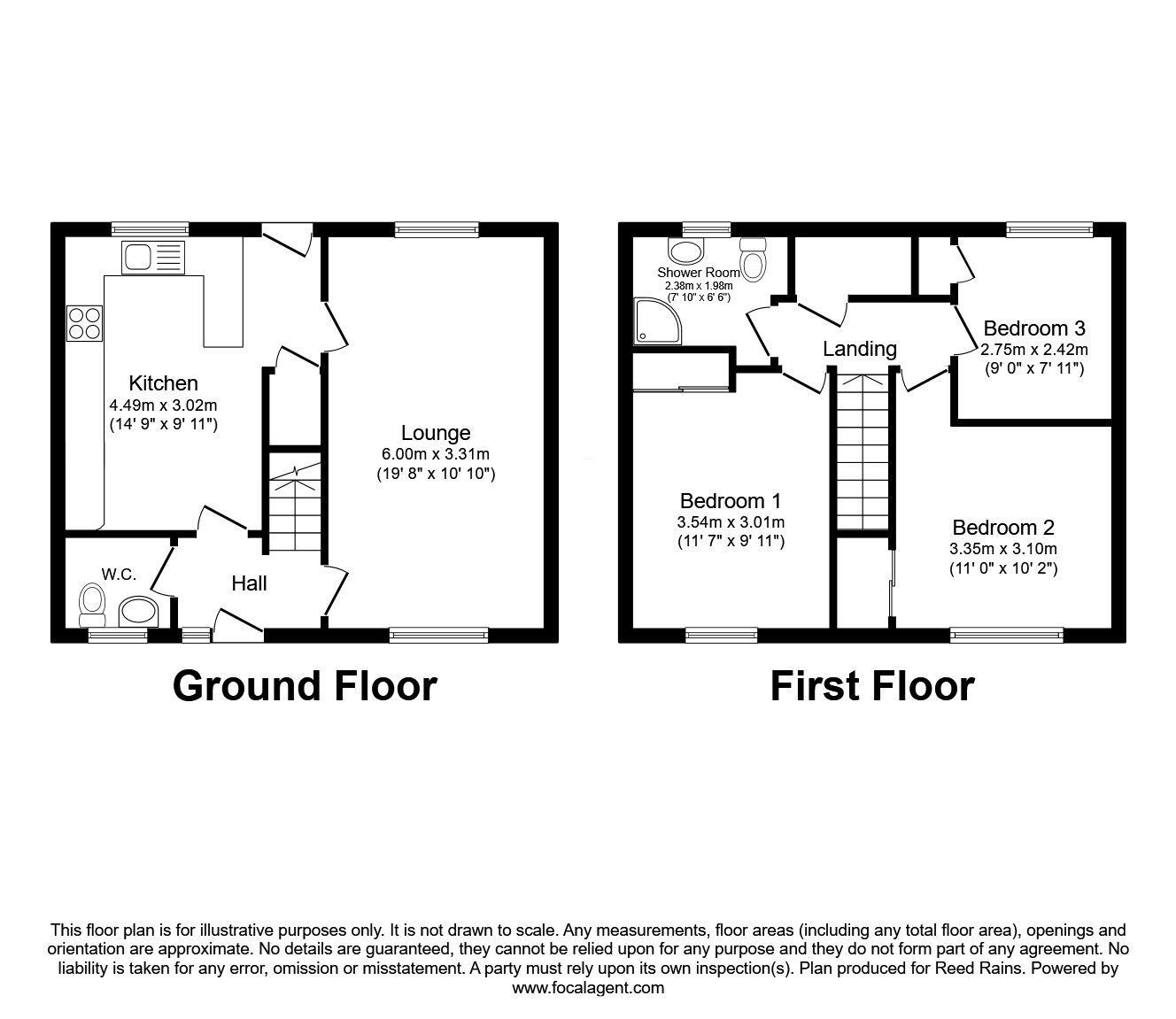 Floorplan of 3 bedroom Semi Detached House for sale, William Street, Parkgate, South Yorkshire, S62