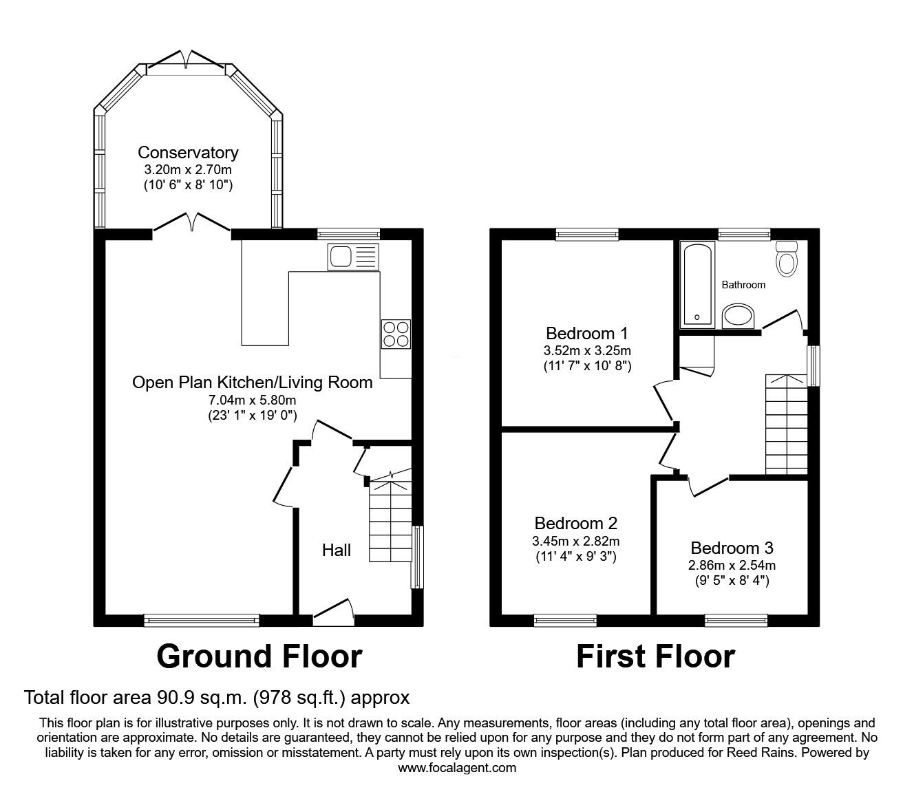 Floorplan of 3 bedroom Semi Detached House for sale, Moordale View, Rawmarsh, South Yorkshire, S62