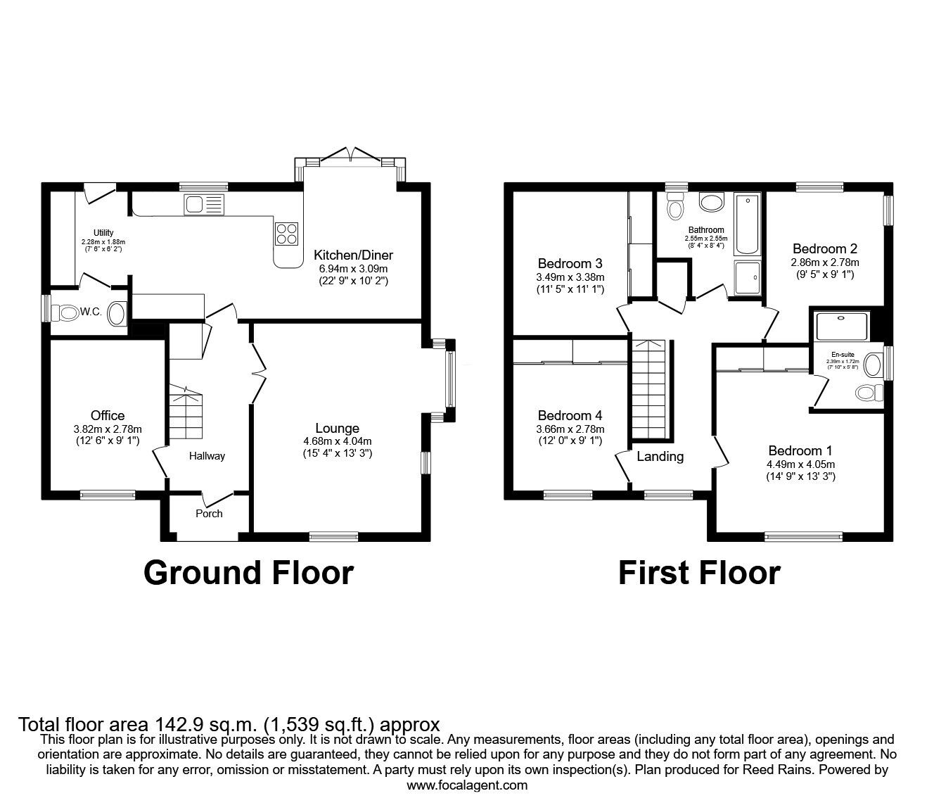 Floorplan of 4 bedroom Detached House for sale, Bradfield Way, Waverley, South Yorkshire, S60