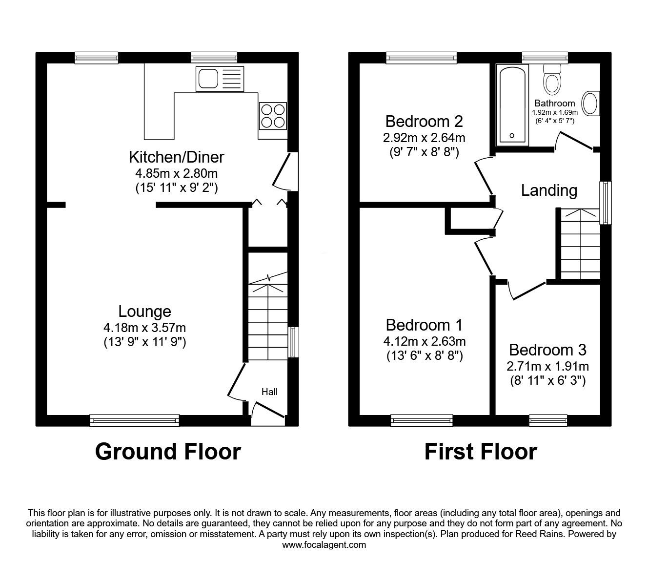 Floorplan of 3 bedroom Semi Detached House for sale, Amorys Holt Way, Maltby, Rotherham, S66