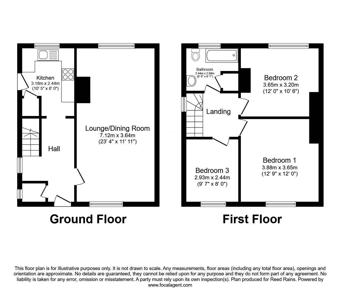 Floorplan of 3 bedroom  House for sale, East Avenue, Rawmarsh, South Yorkshire, S62