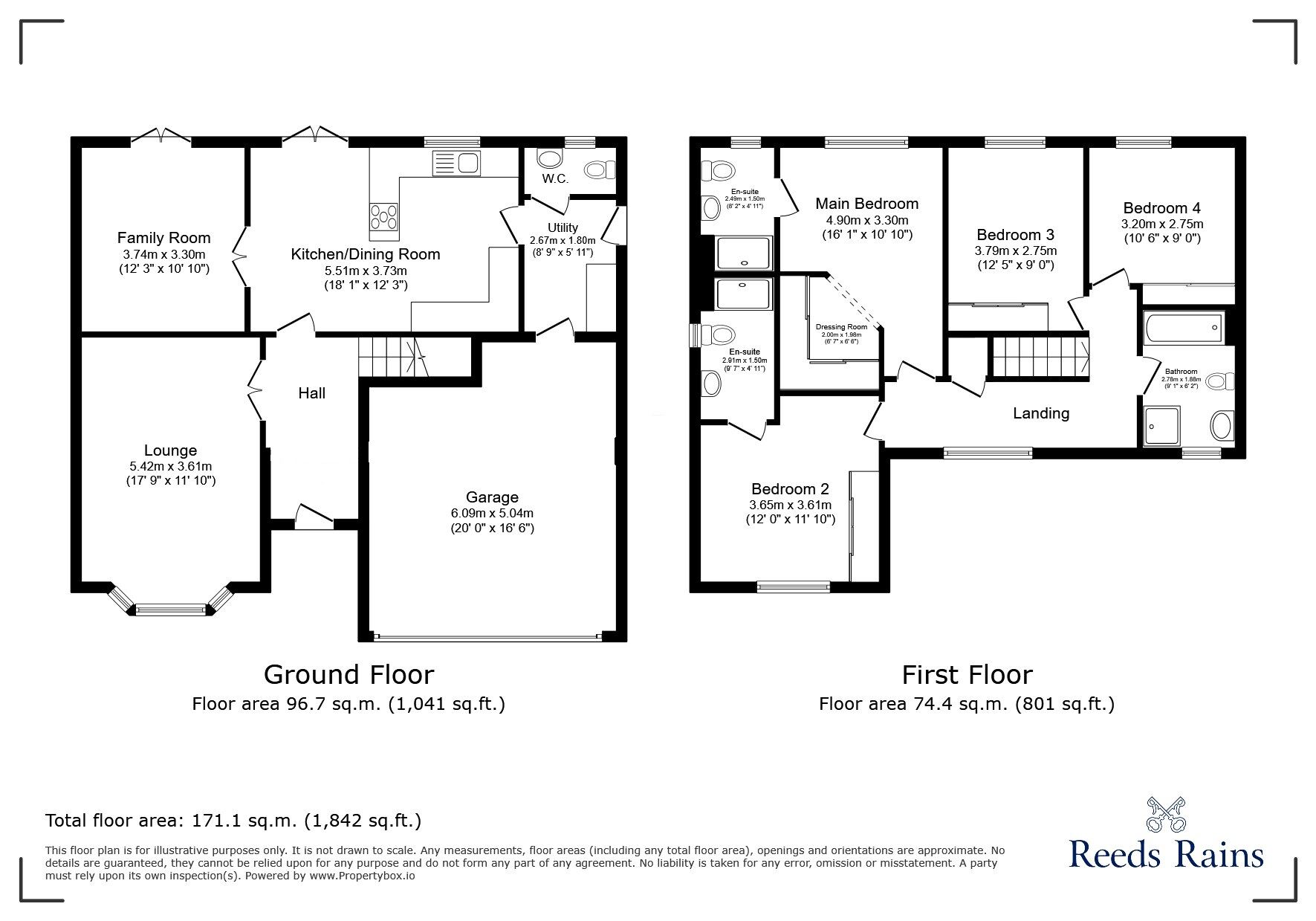 Floorplan of 4 bedroom Detached House for sale, Cutlers Walk, Wickersley, South Yorkshire, S66