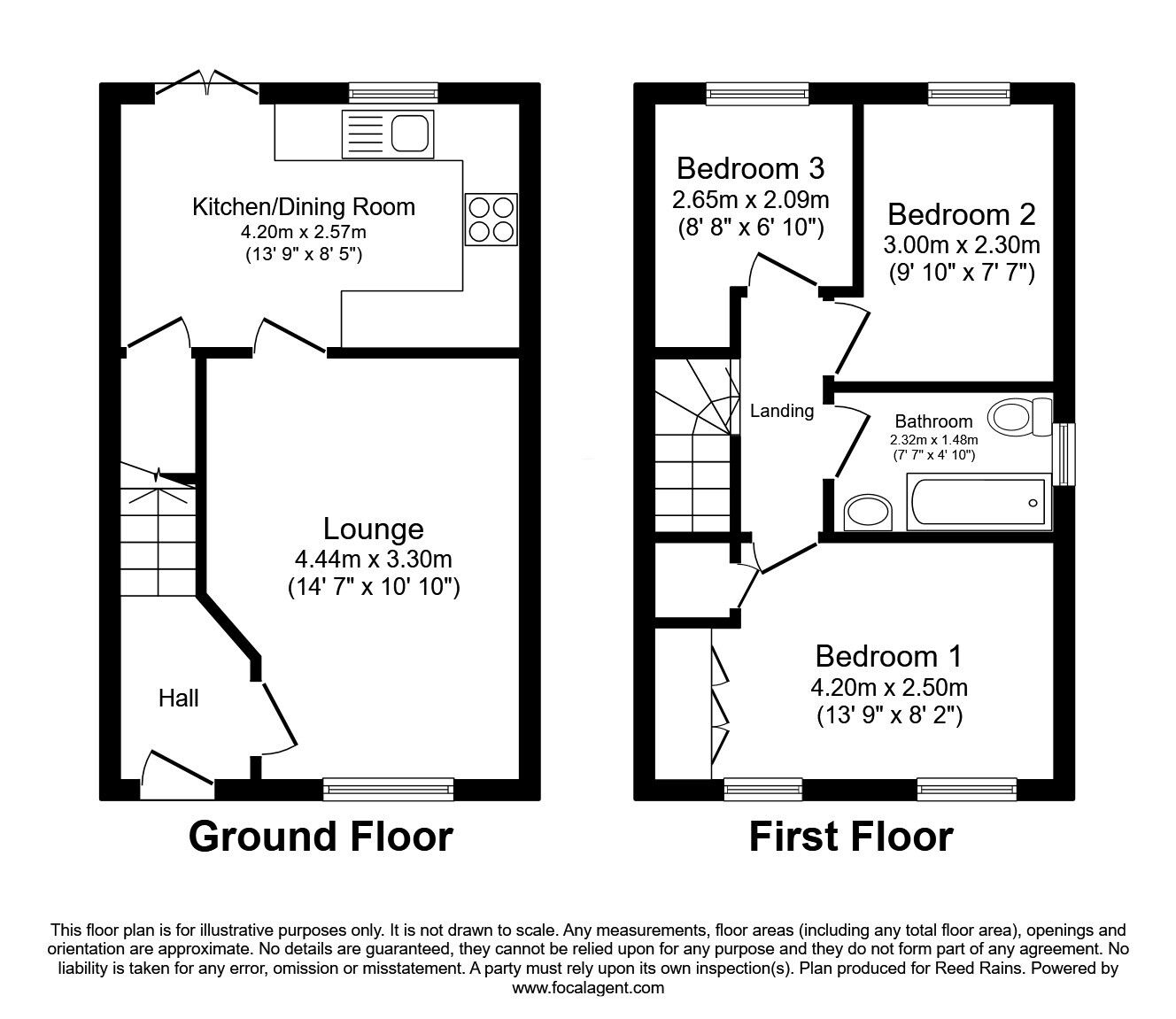 Floorplan of 3 bedroom Semi Detached House for sale, Bear Tree Road, Parkgate, South Yorkshire, S62