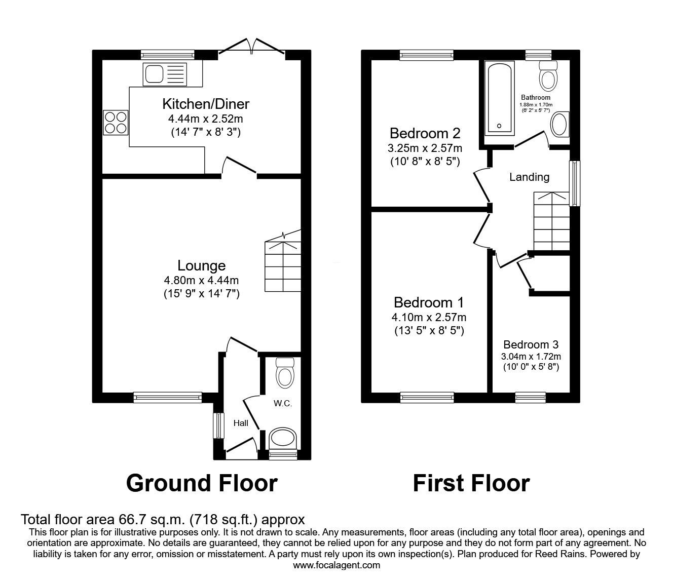 Floorplan of 3 bedroom Semi Detached House for sale, Gileswood Crescent, Brampton Bierlow, South Yorkshire, S63