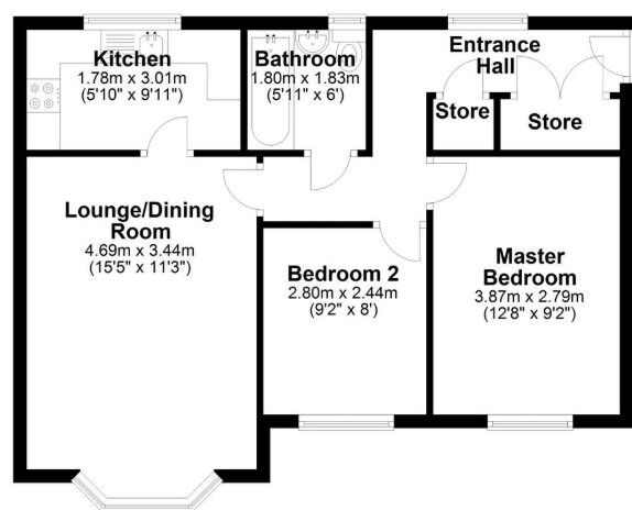 Floorplan of 2 bedroom Flat for sale, Falconer Way, Treeton, Rotherham, S60