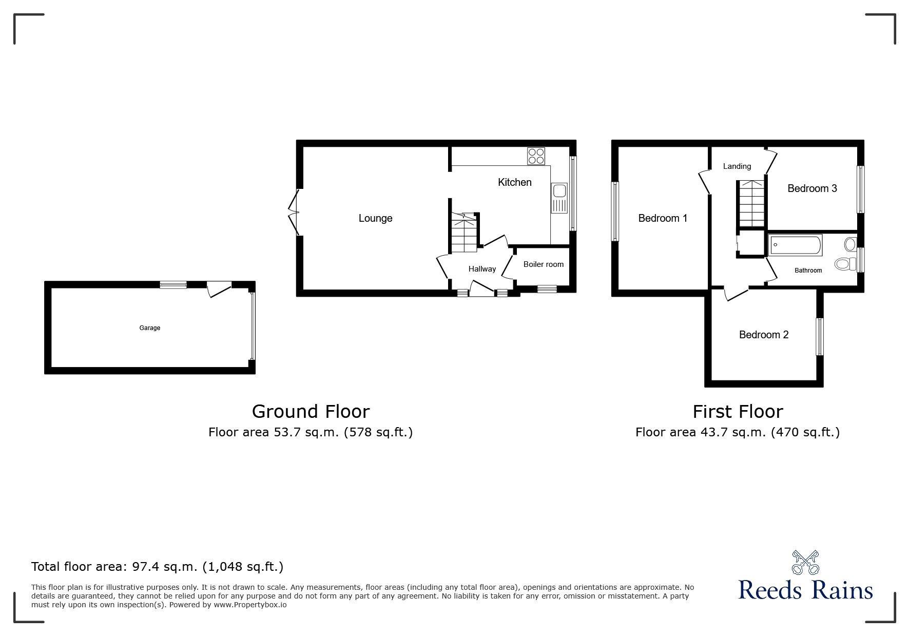 Floorplan of 3 bedroom Link Detached House to rent, Farm View Road, Rotherham, South Yorkshire, S61