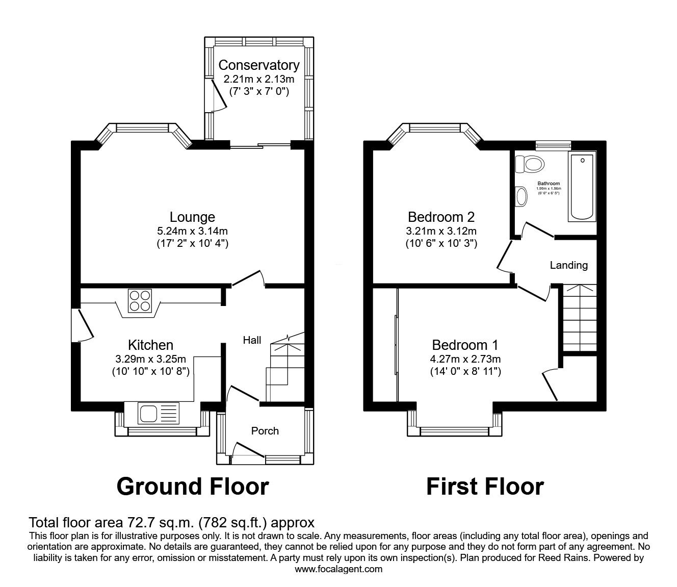 Floorplan of 2 bedroom Semi Detached House for sale, Leedham Road, Rotherham, South Yorkshire, S65