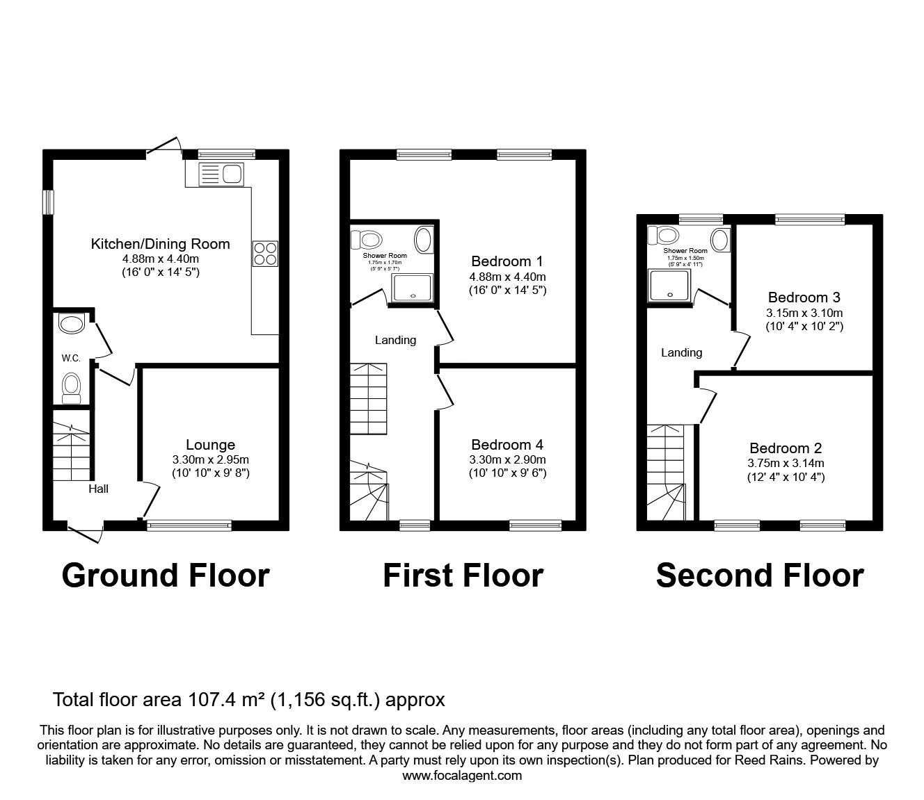 Floorplan of 3 bedroom Semi Detached House for sale, Deightonby Street, Thurnscoe, Barnsley, S63
