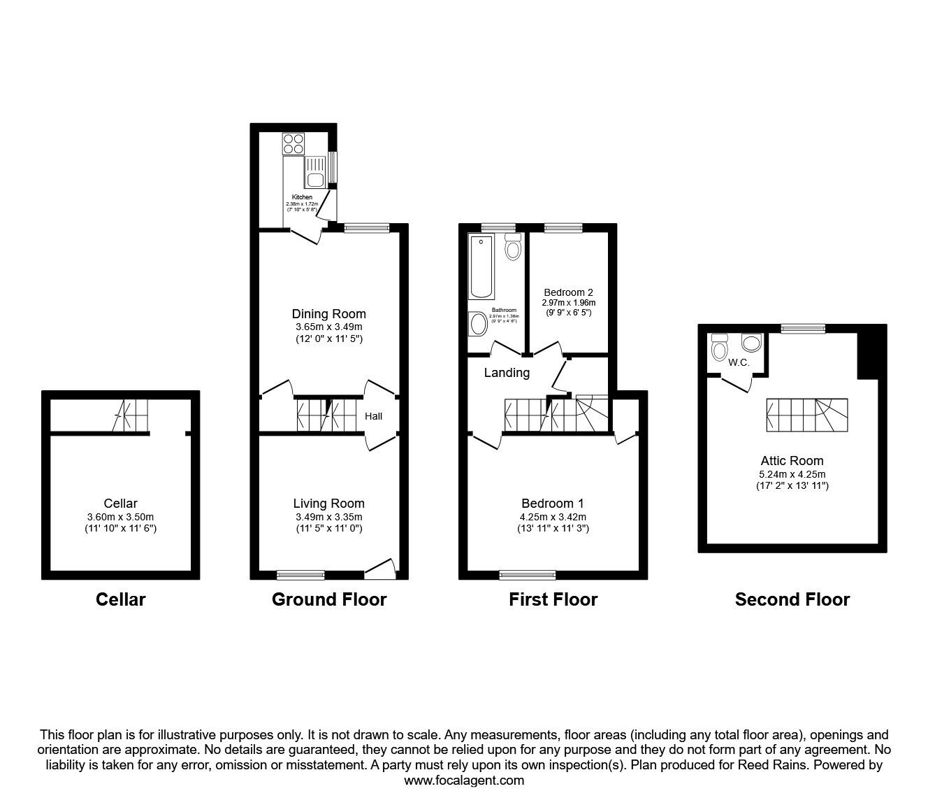 Floorplan of 3 bedroom End Terrace House for sale, James Street, Rotherham, South Yorkshire, S60