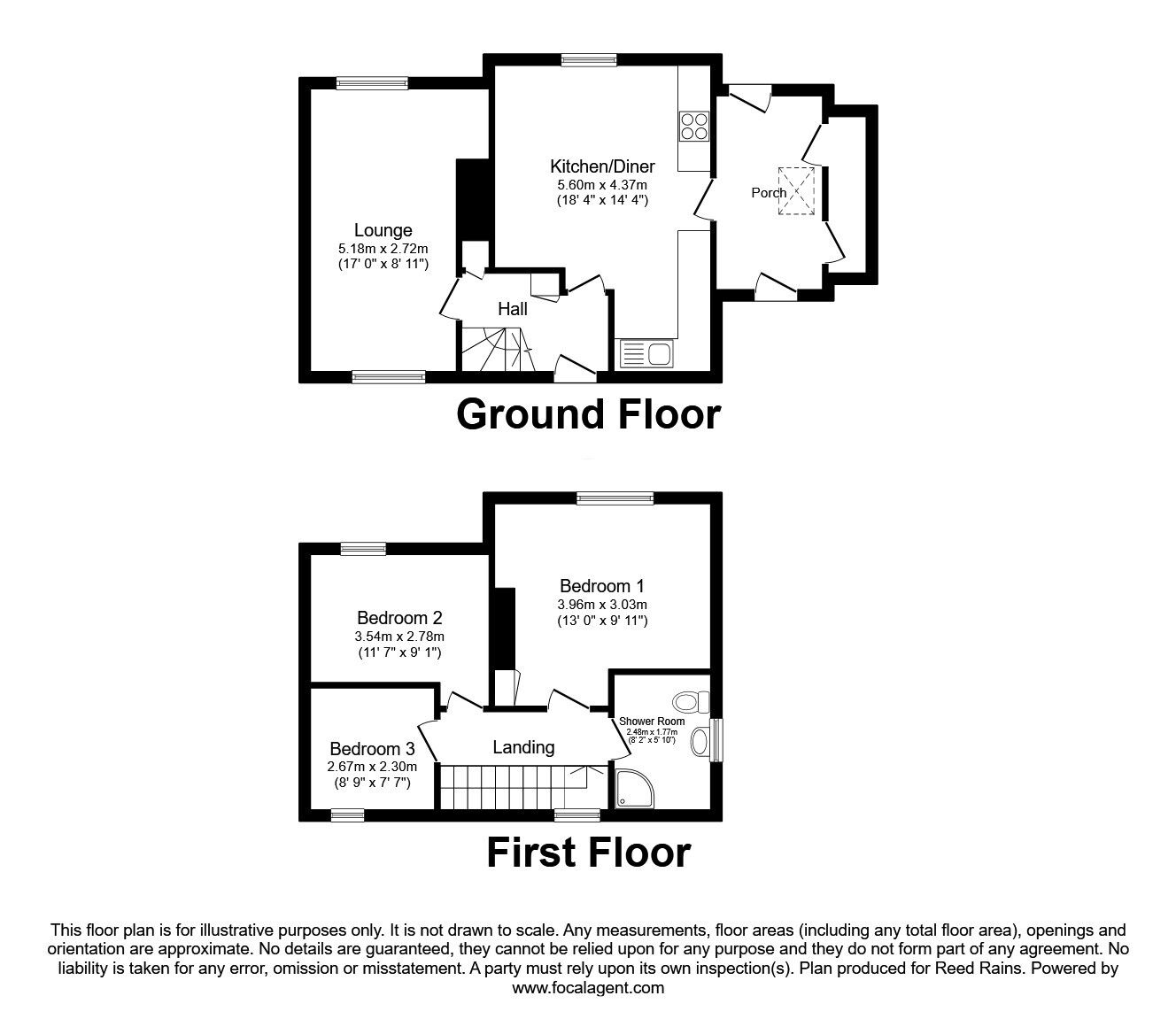 Floorplan of 3 bedroom Semi Detached House for sale, Ridgeway, Rotherham, South Yorkshire, S65