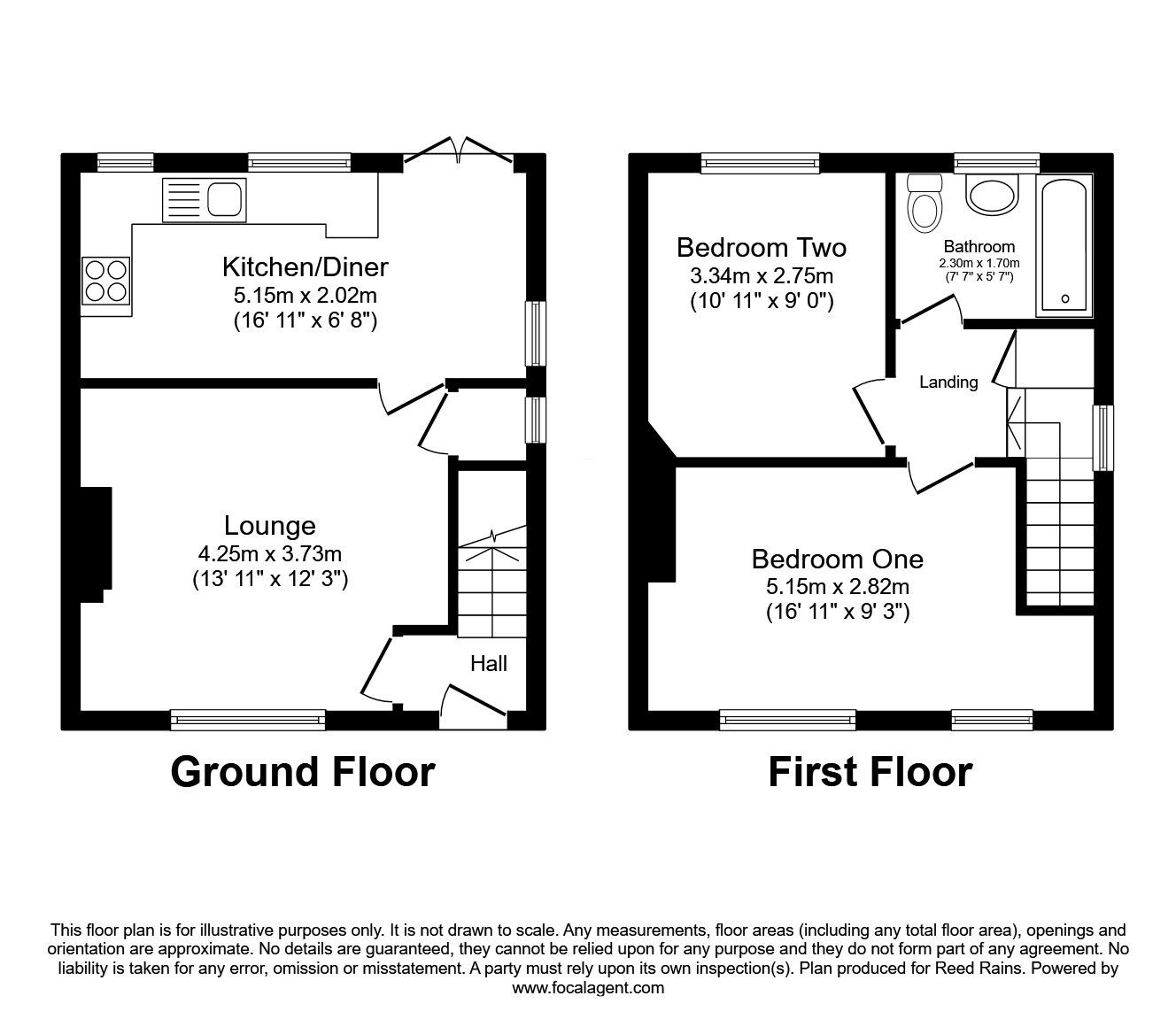 Floorplan of 2 bedroom Semi Detached House for sale, Browning Road, Rotherham, South Yorkshire, S65