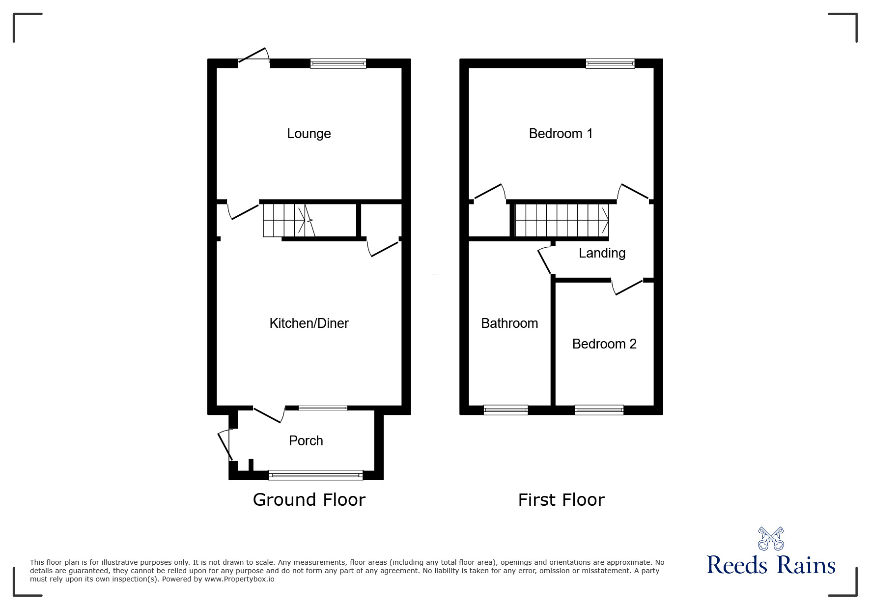 Floorplan of 2 bedroom Mid Terrace House for sale, Psalters Lane, Rotherham, South Yorkshire, S61