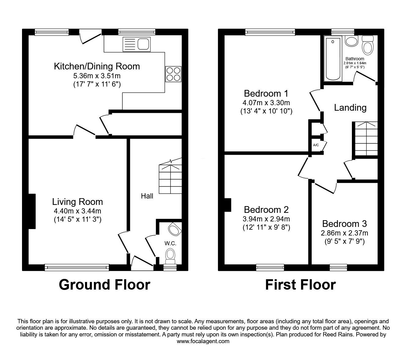 Floorplan of 3 bedroom End Terrace House for sale, Upper Rye Close, Whiston, South Yorkshire, S60