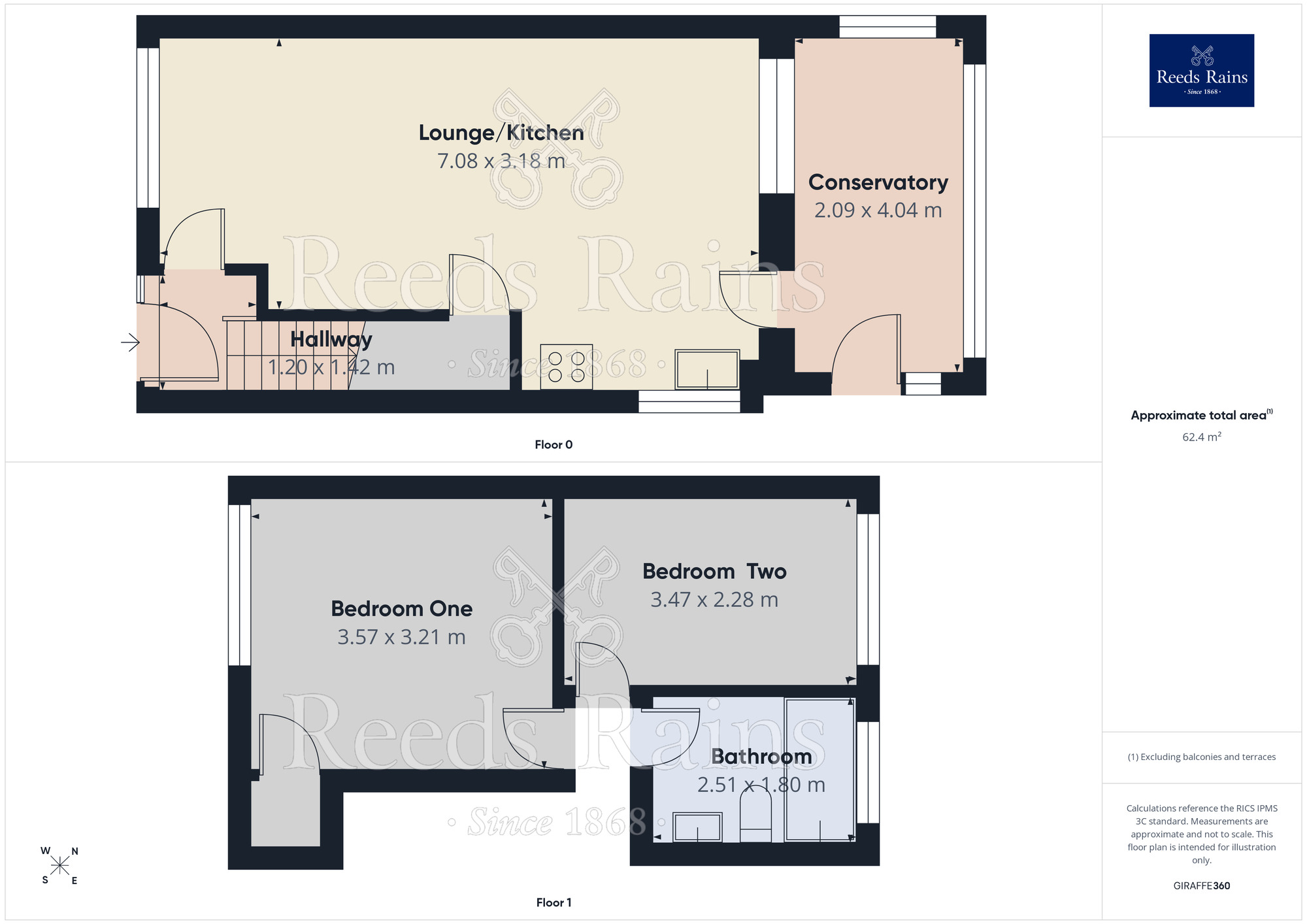 Floorplan of 2 bedroom End Terrace House to rent, Oaken Wood Close, Thorpe Hesley, South Yorkshire, S61