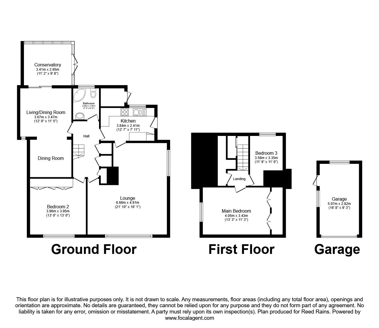 Floorplan of 3 bedroom Detached Bungalow for sale, Lilly Hall Road, Maltby, South Yorkshire, S66