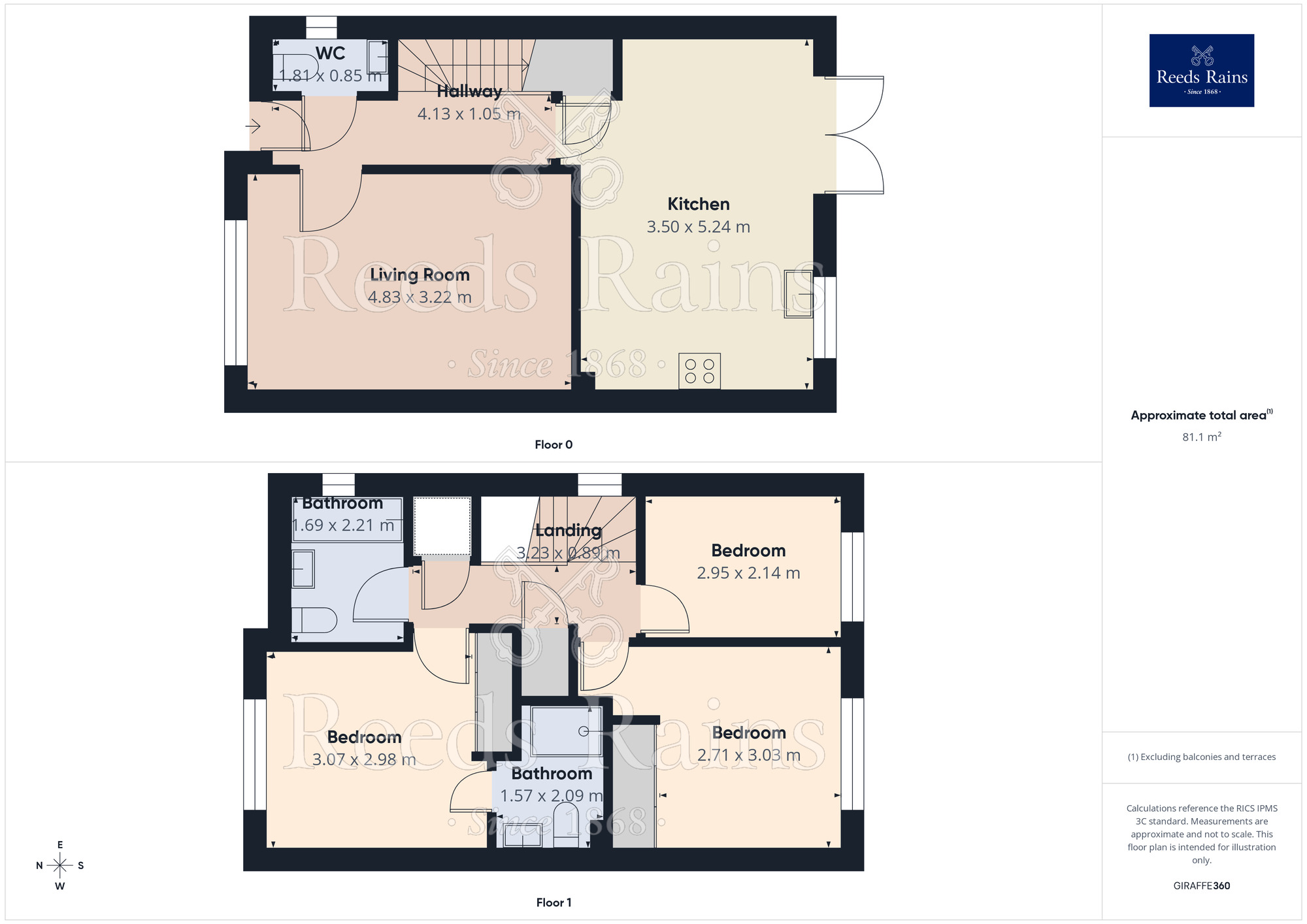Floorplan of 3 bedroom Semi Detached House for sale, Coal Crescent, Treeton, South Yorkshire, S60