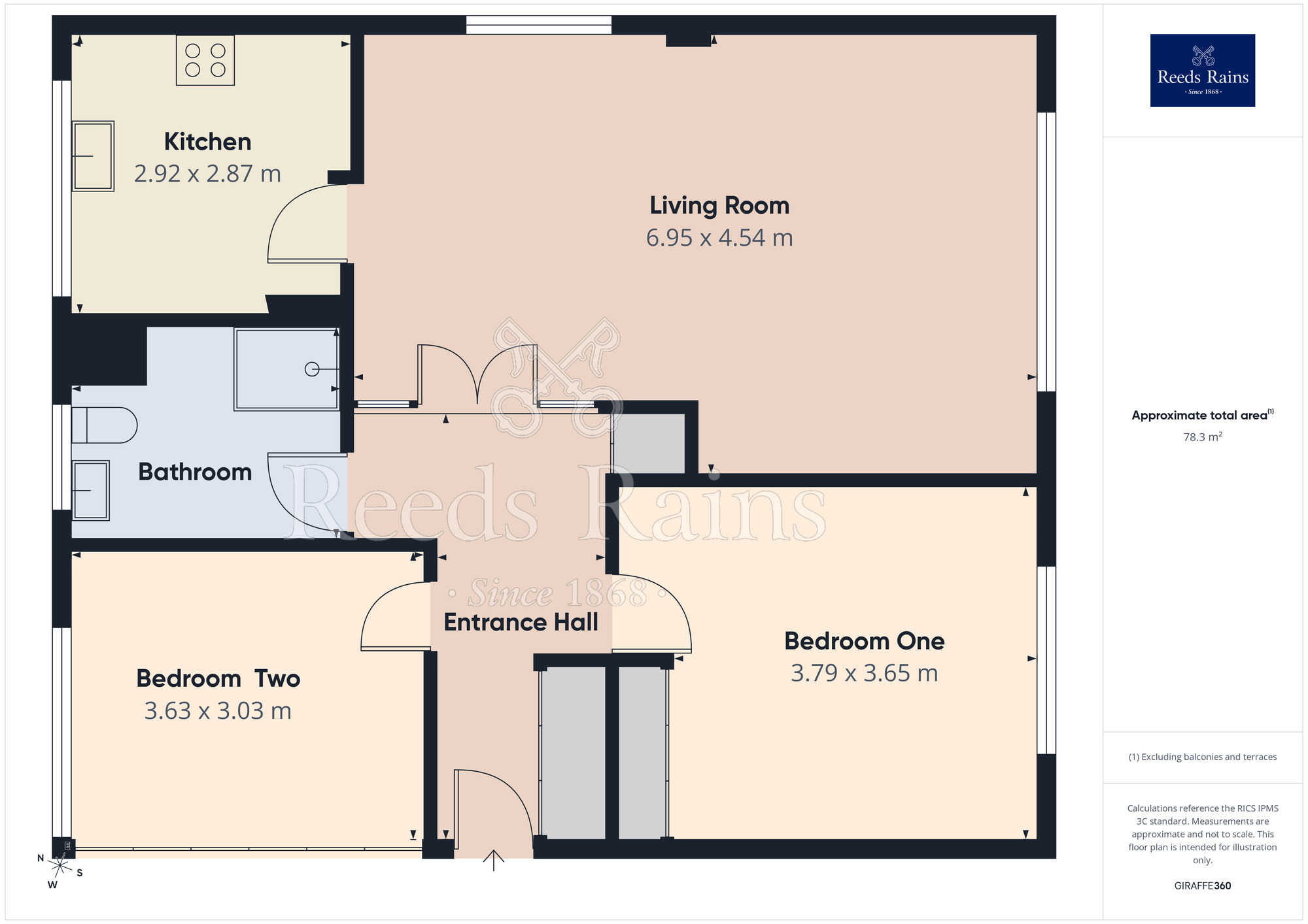 Floorplan of 2 bedroom Flat for sale, Moss Close, Wickersley, South Yorkshire, S66