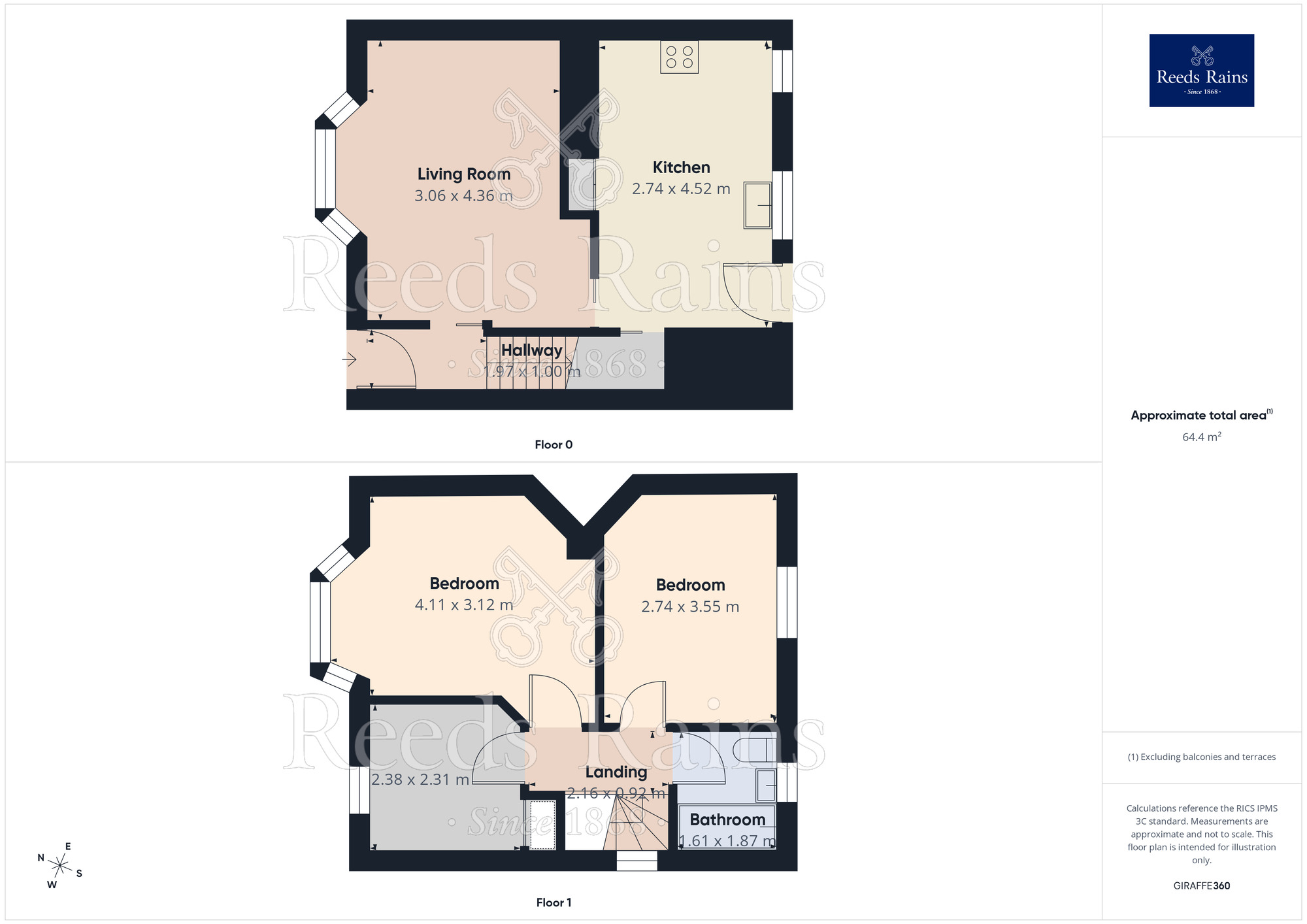Floorplan of 3 bedroom Semi Detached House for sale, Reasby Avenue, Ravenfield, South Yorkshire, S65