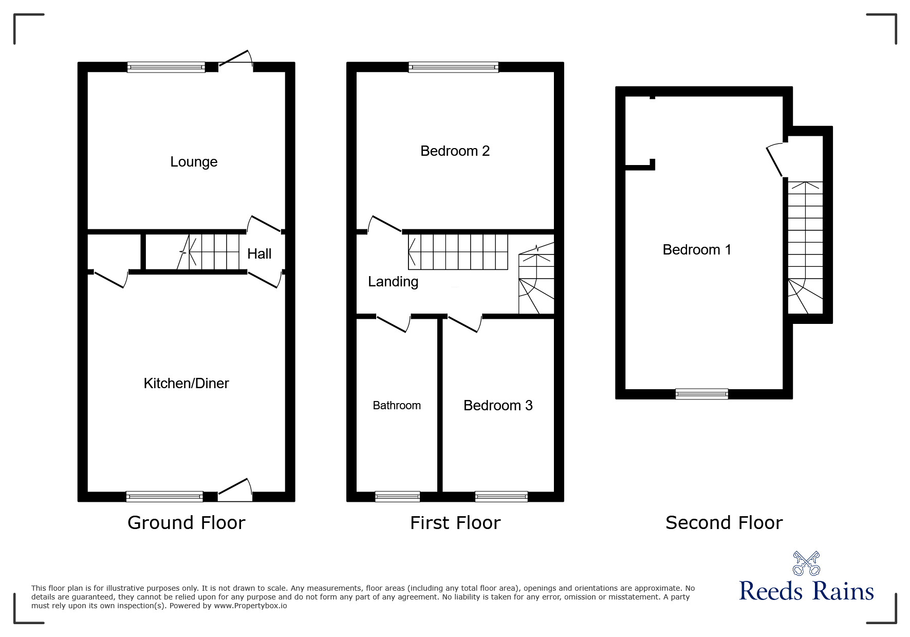 Floorplan of 3 bedroom Mid Terrace House for sale, Oldgate Lane, Thrybergh, South Yorkshire, S65