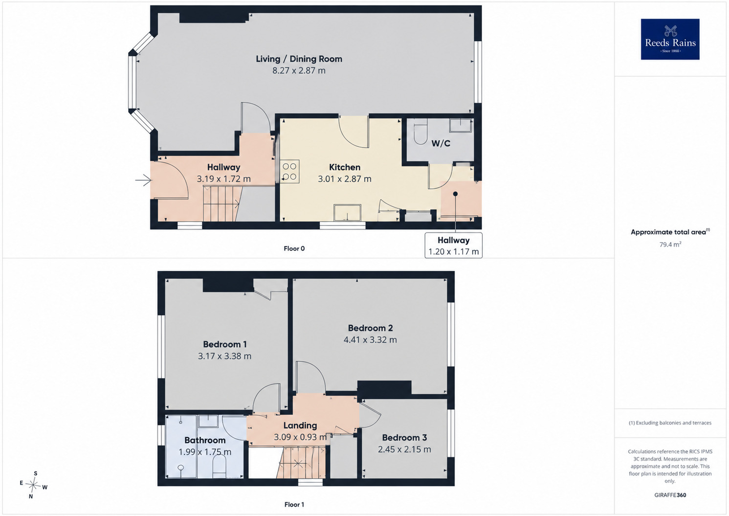 Floorplan of 3 bedroom Semi Detached House to rent, Whitehill Lane, Brinsworth, South Yorkshire, S60
