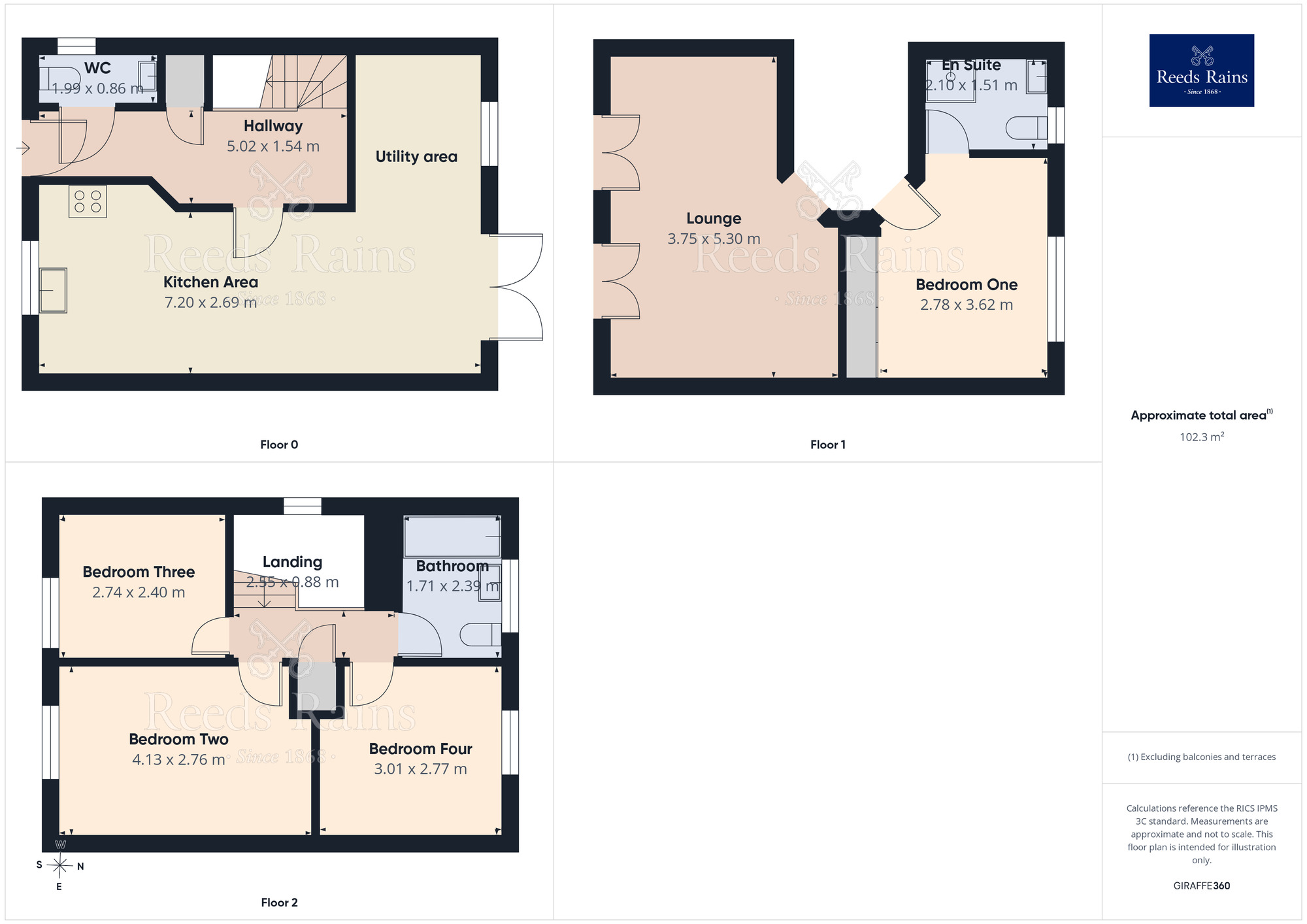 Floorplan of 4 bedroom End Terrace House for sale, Eyre Court, Bramley, South Yorkshire, S66