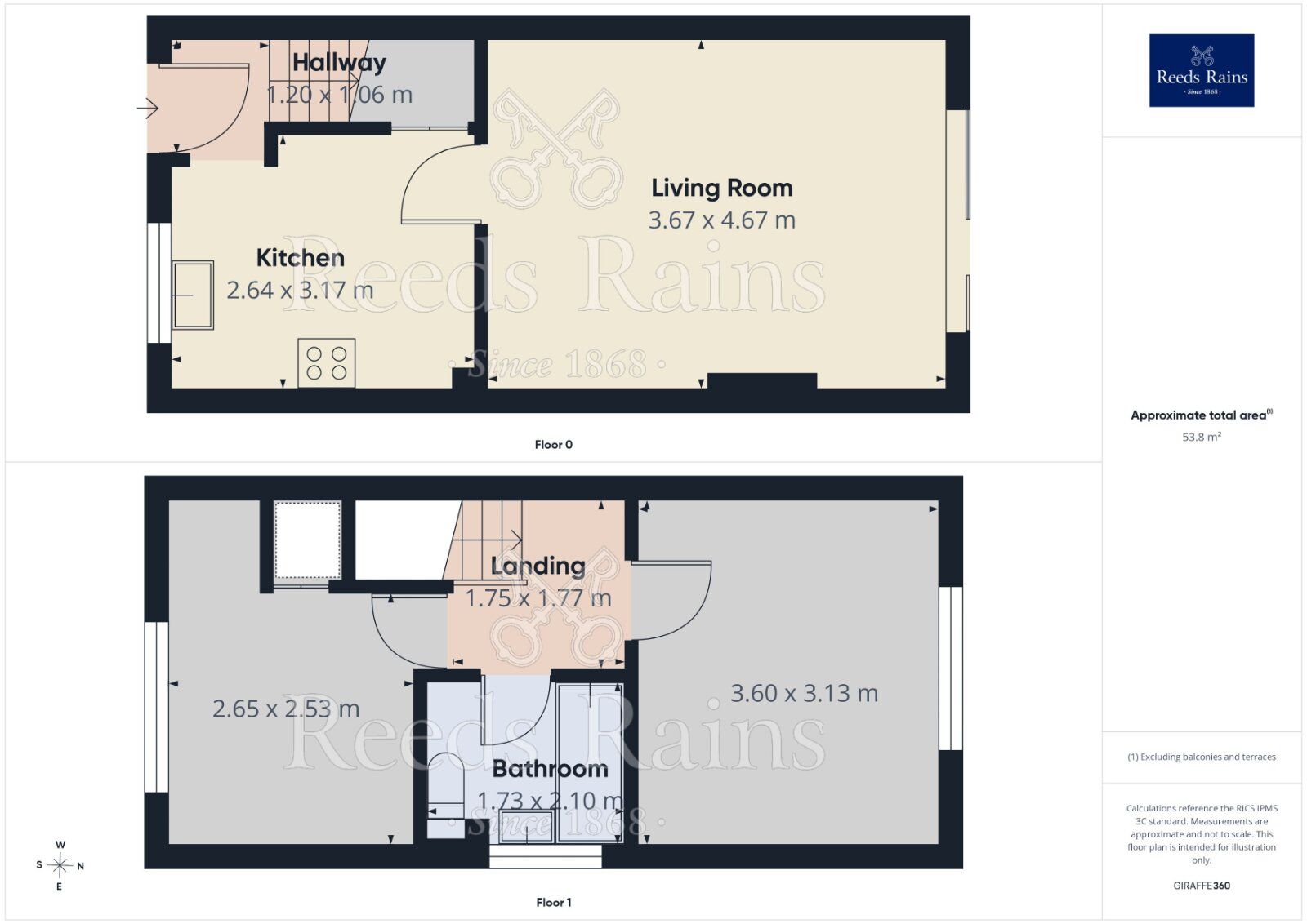 Floorplan of 2 bedroom Semi Detached House for sale, Yarwell Drive, Maltby, Rotherham, S66