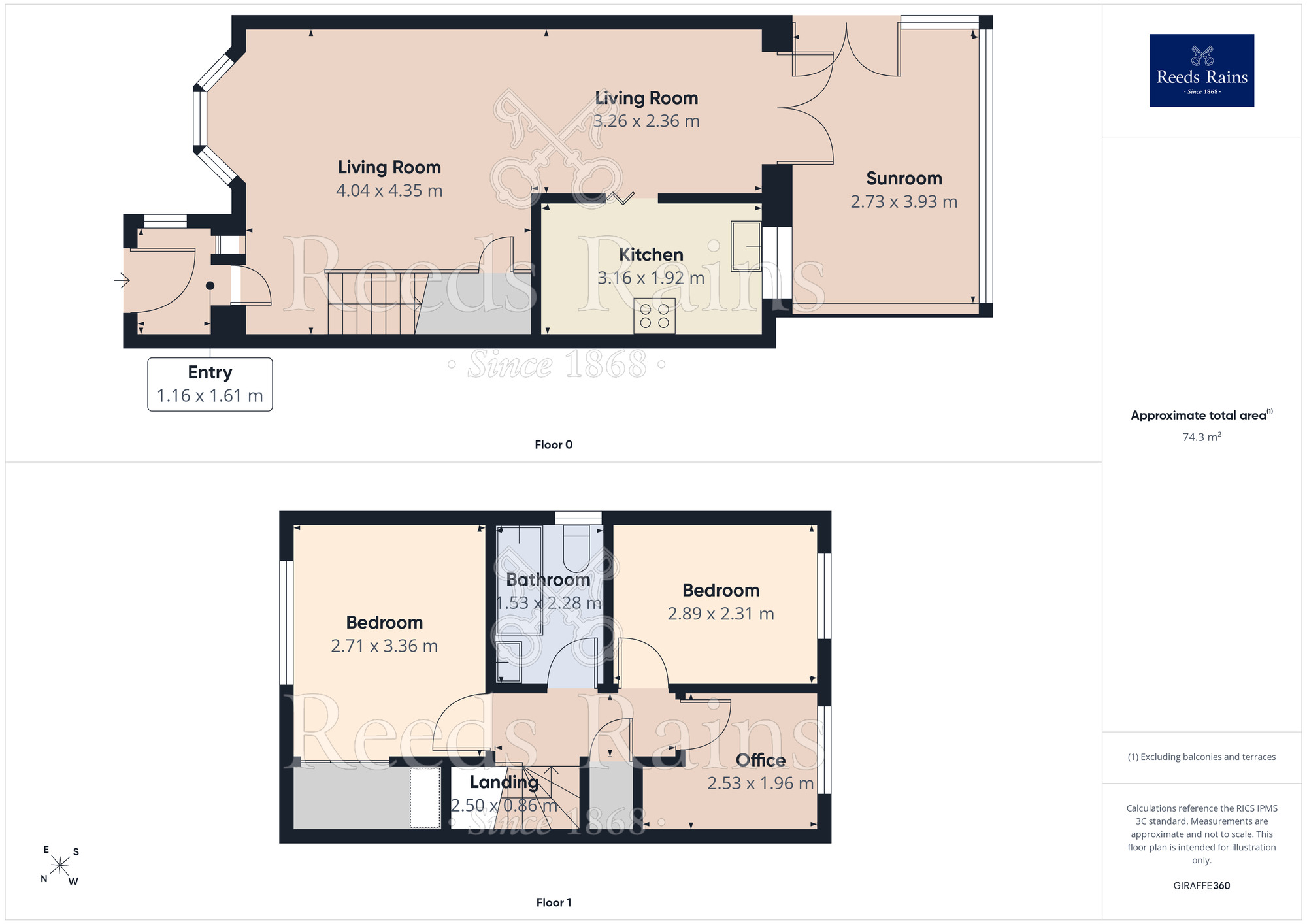 Floorplan of 3 bedroom Semi Detached House for sale, Plumb Leys, Treeton, South Yorkshire, S60
