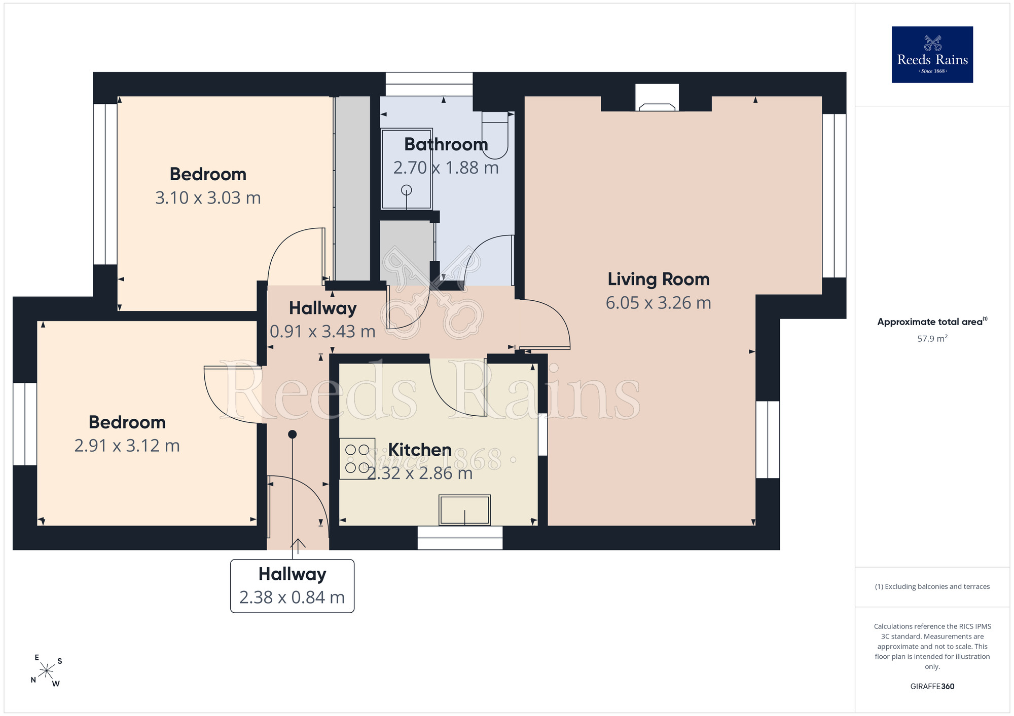 Floorplan of 2 bedroom Detached Bungalow for sale, Bramley Grange Crescent, Bramley, South Yorkshire, S66