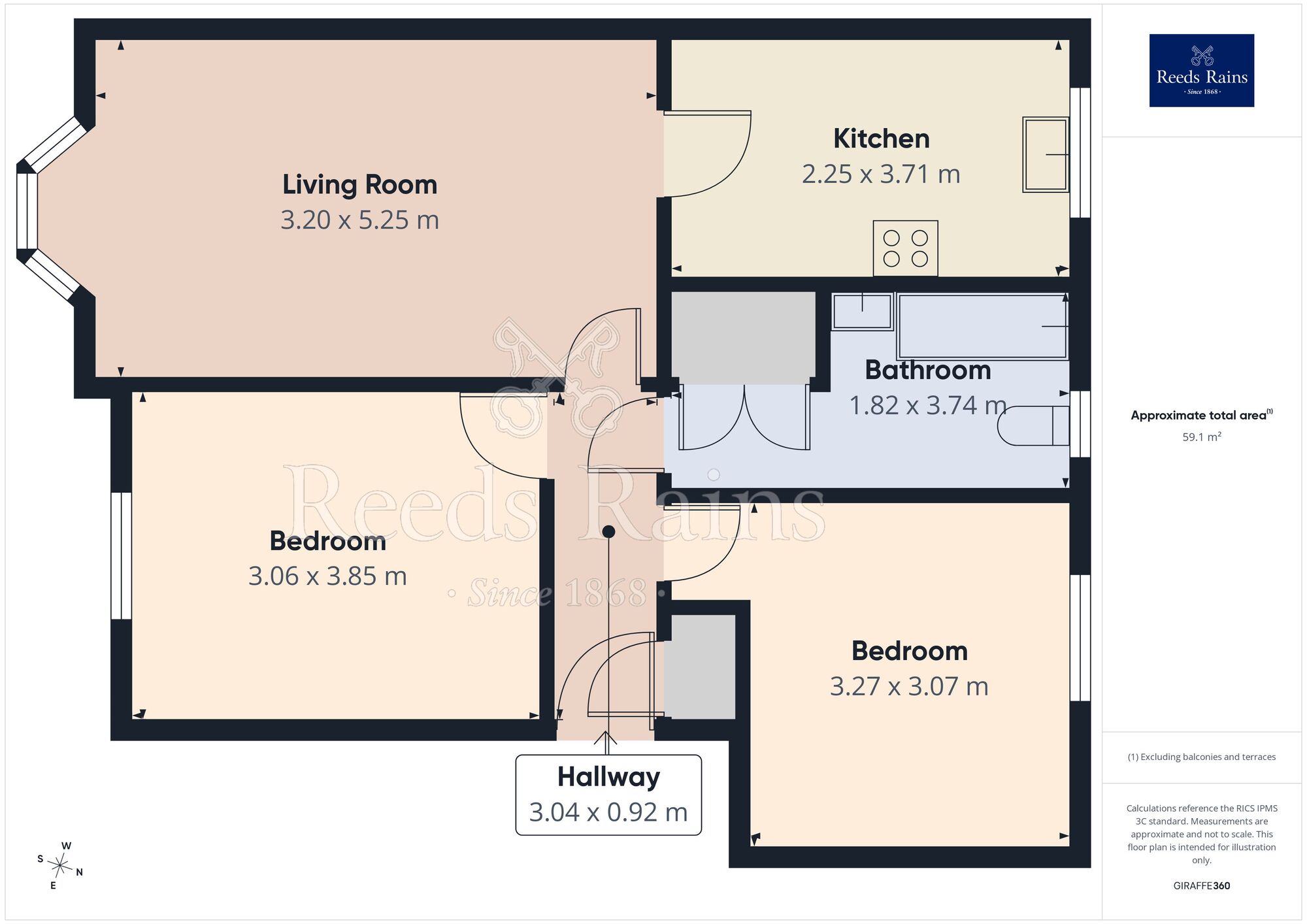 Floorplan of 2 bedroom Flat for sale, Brookhaven Way, Bramley, South Yorkshire, S66