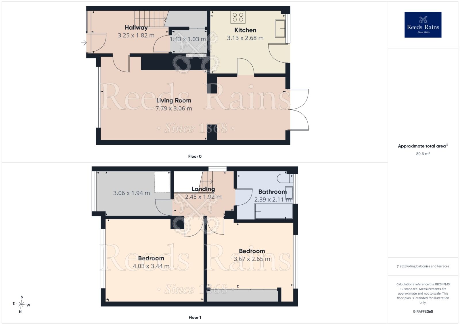 Floorplan of 3 bedroom Semi Detached House for sale, Chiltern Rise, Brinsworth, South Yorkshire, S60