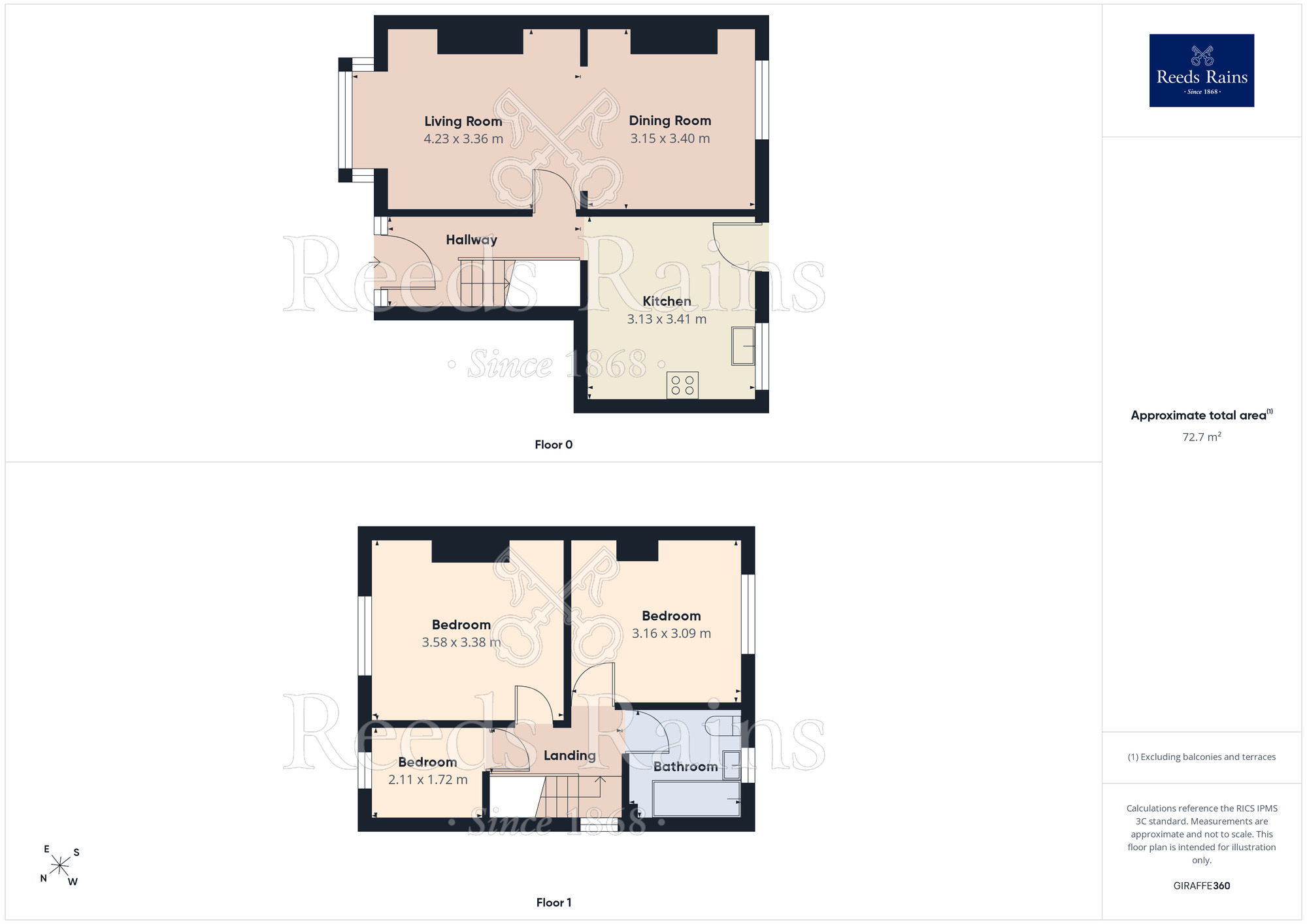 Floorplan of 3 bedroom Semi Detached House for sale, Stag Lane, Rotherham, South Yorkshire, S60