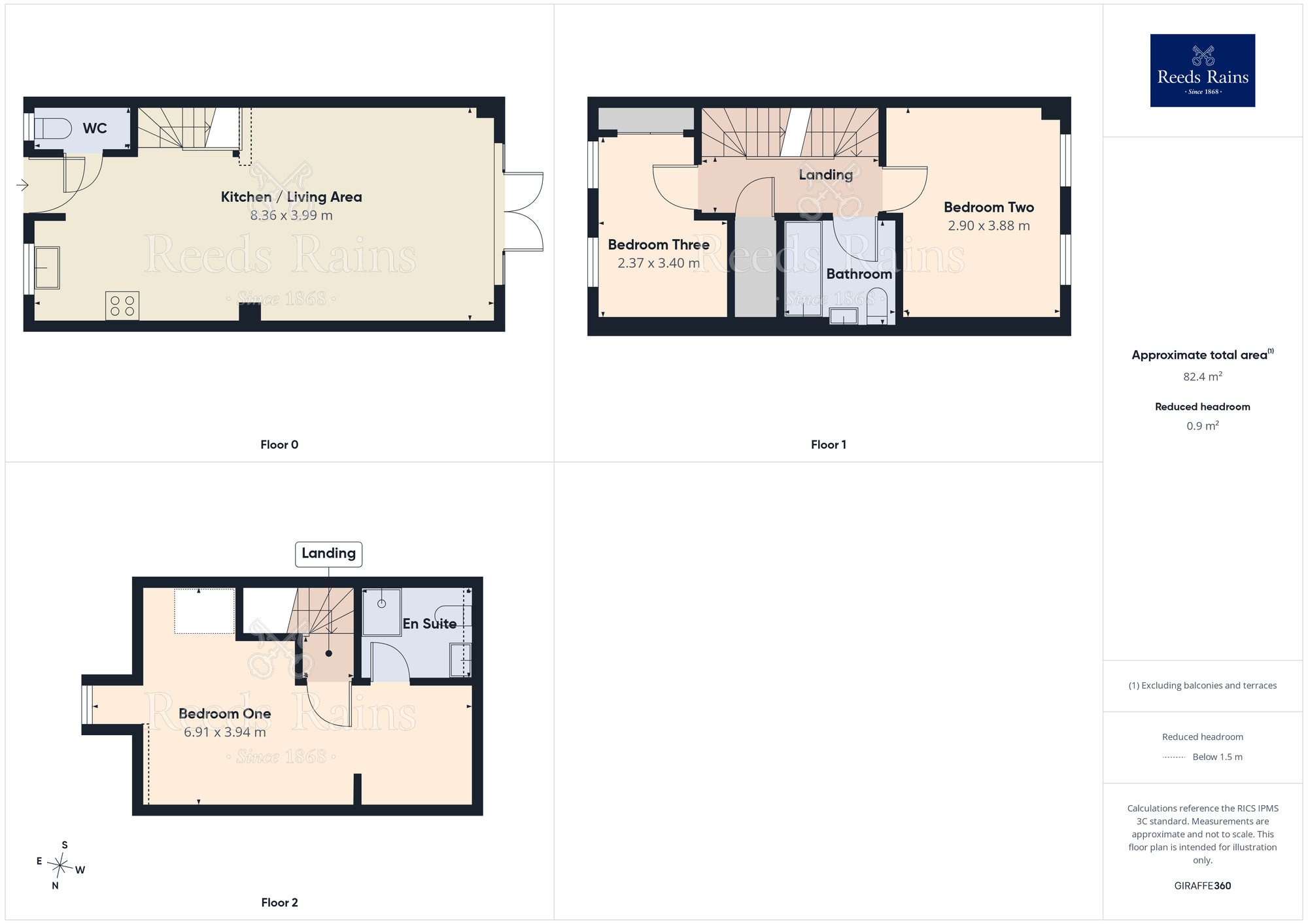 Floorplan of 3 bedroom Mid Terrace House for sale, Long Meadows, Bramley, South Yorkshire, S66