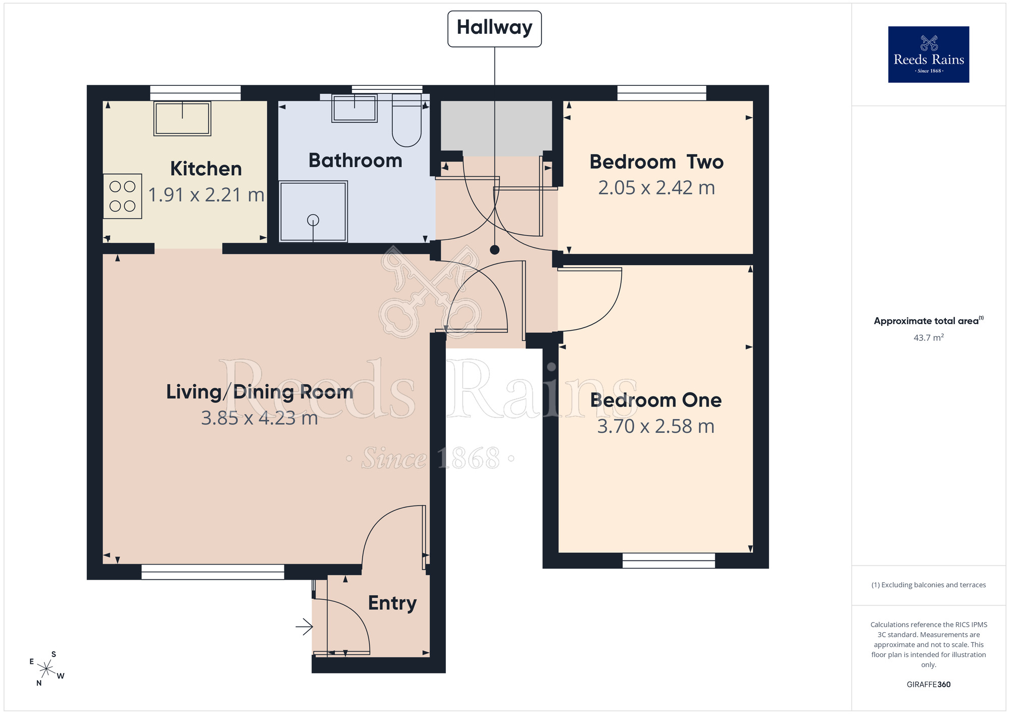 Floorplan of 2 bedroom Flat for sale, St. Albans Court, Wickersley, South Yorkshire, S66