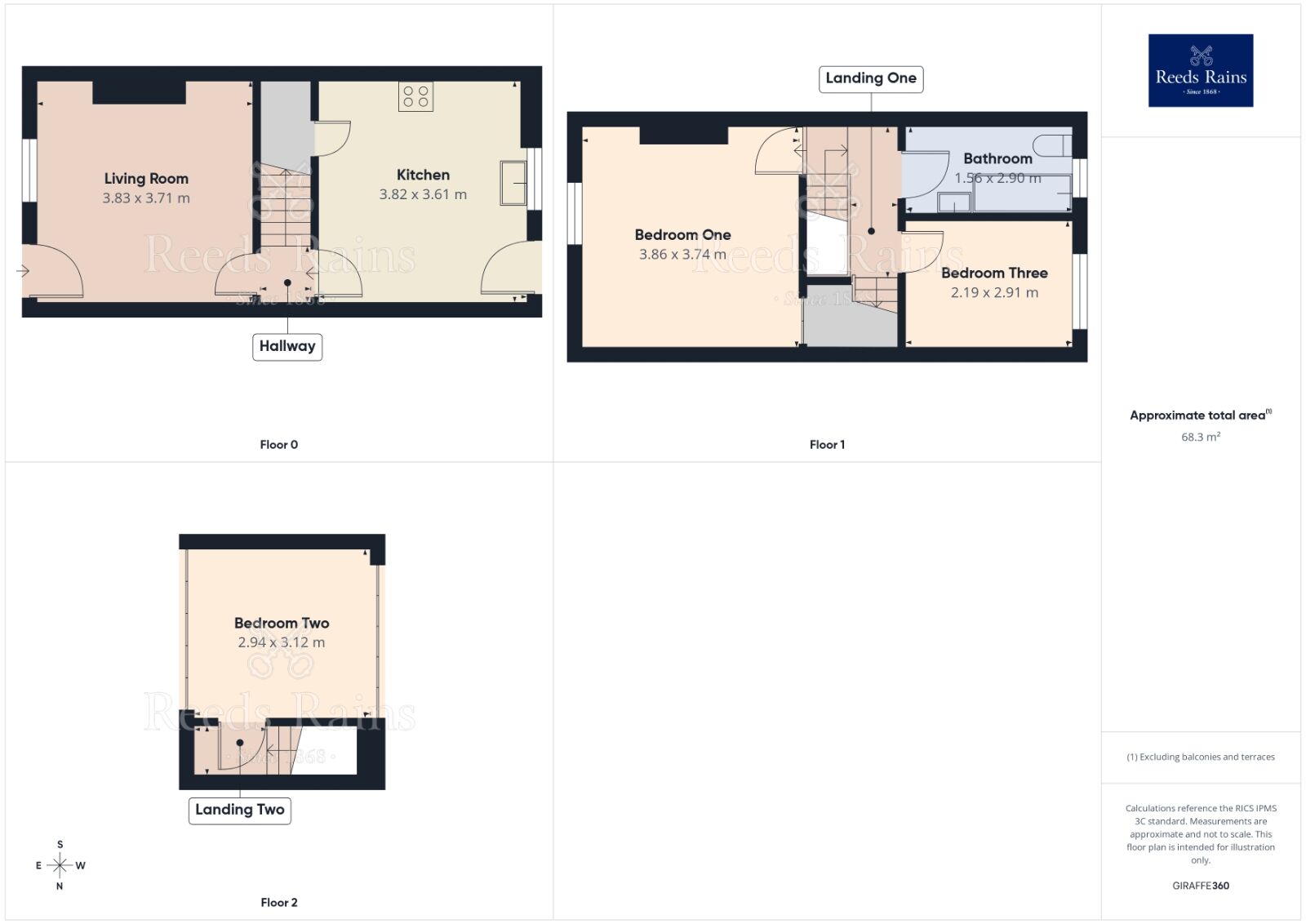 Floorplan of 3 bedroom Mid Terrace House for sale, Arundel Street, Treeton, South Yorkshire, S60