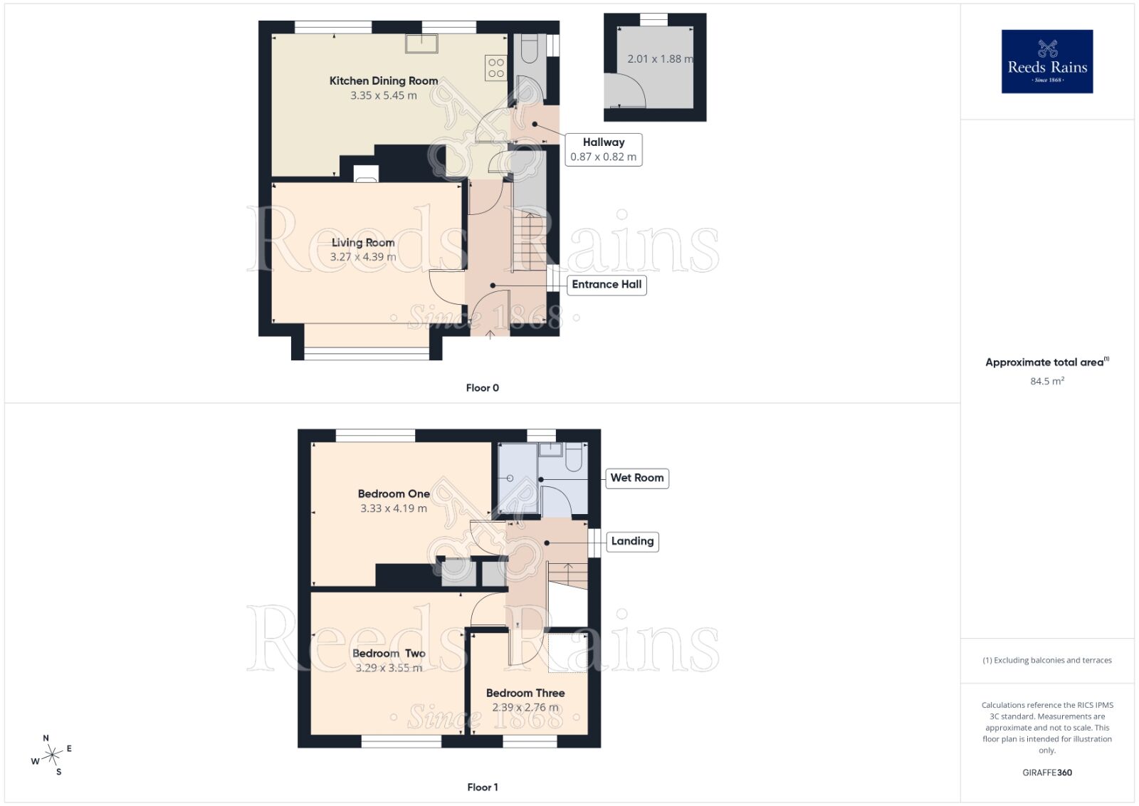 Floorplan of 3 bedroom Semi Detached House for sale, Laurel Avenue, Bramley, South Yorkshire, S66