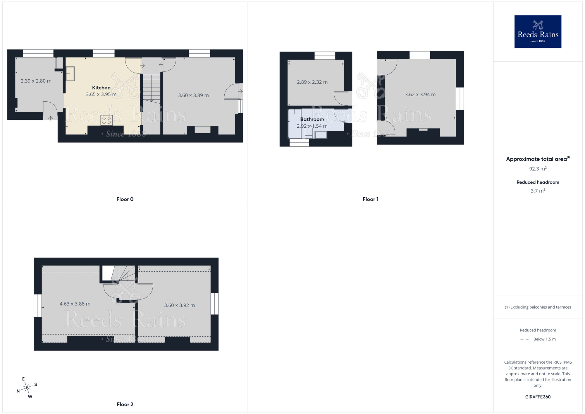 Floorplan of 4 bedroom End Terrace House to rent, Frederick Street, Catcliffe, South Yorkshire, S60
