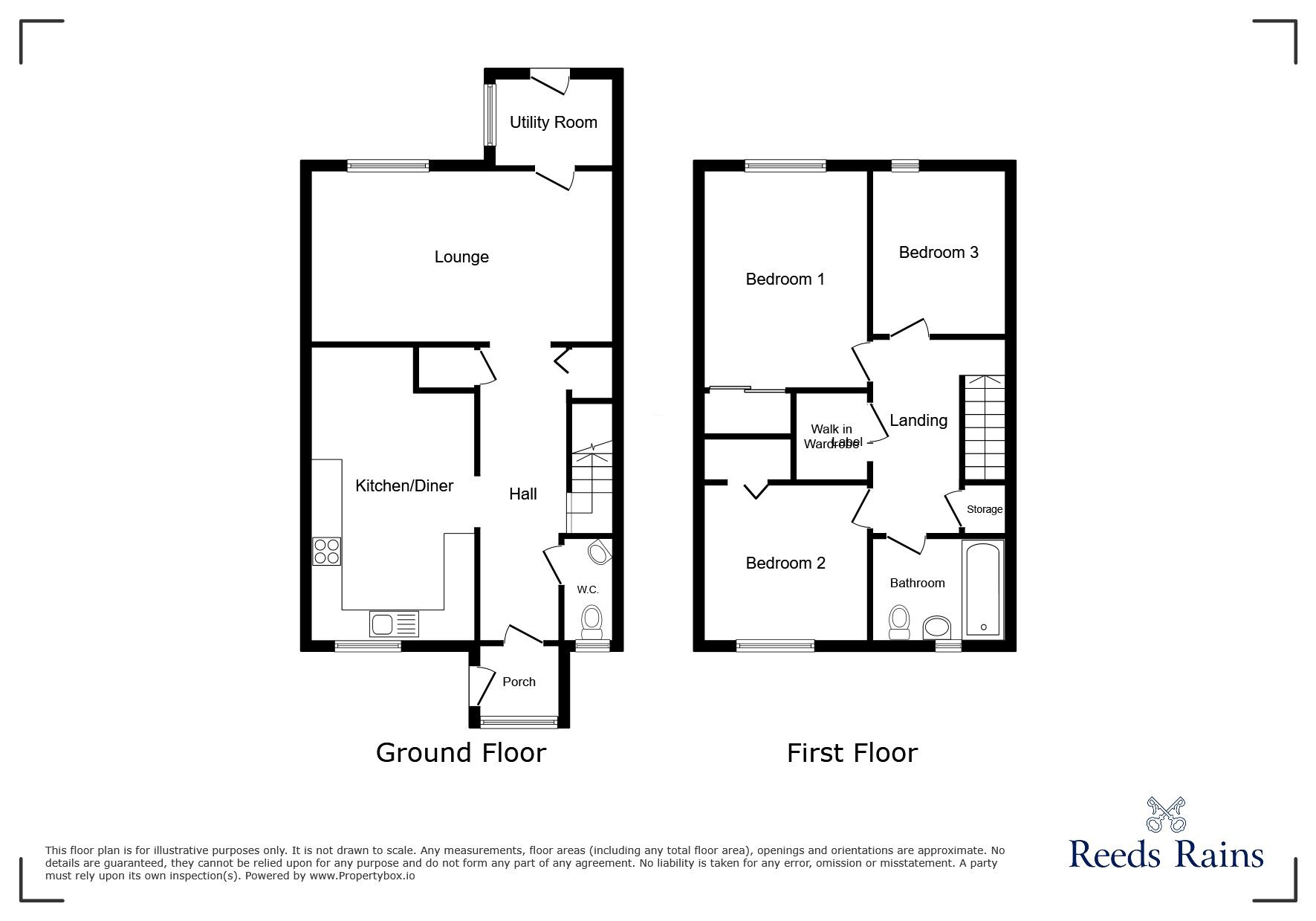 Floorplan of 3 bedroom Mid Terrace House for sale, Pelwood Road, Camber, East Sussex, TN31