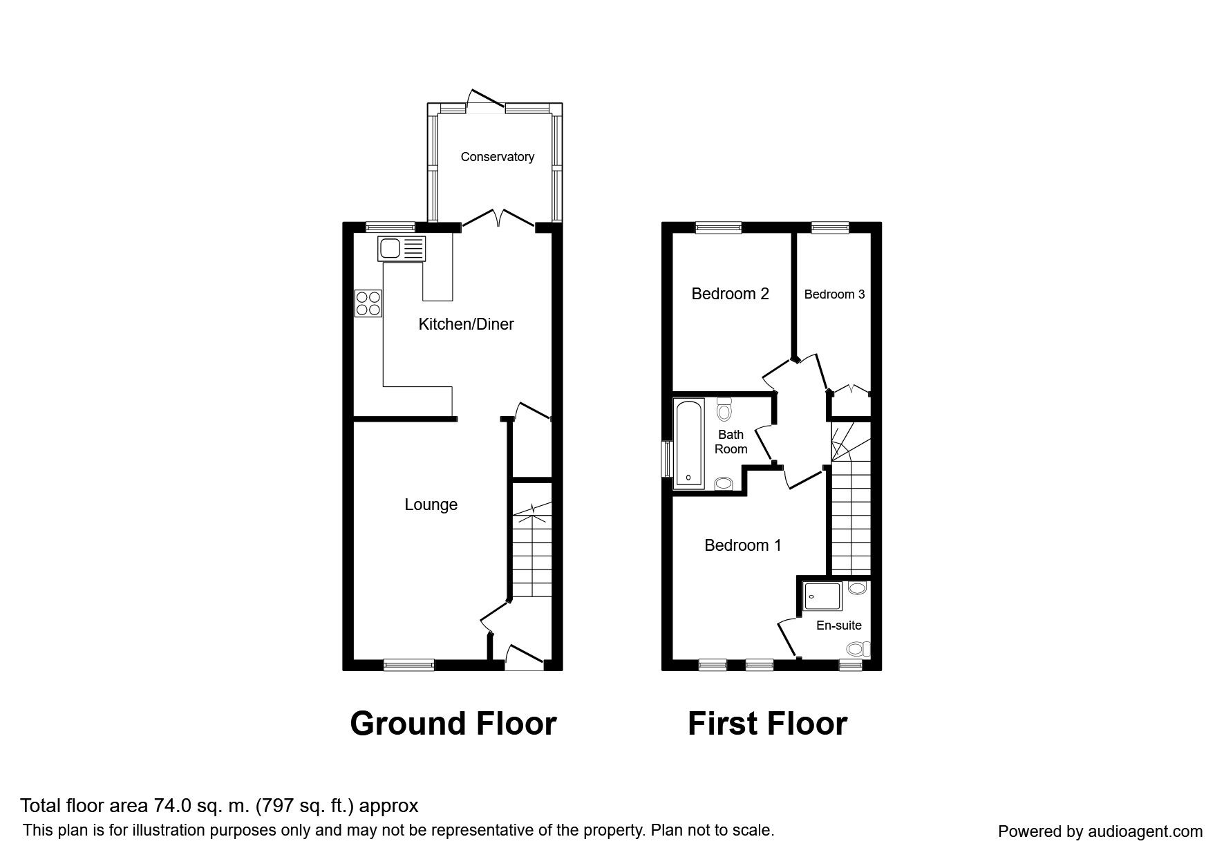 Floorplan of 3 bedroom Semi Detached House for sale, Main Street, Peasmarsh, East Sussex, TN31