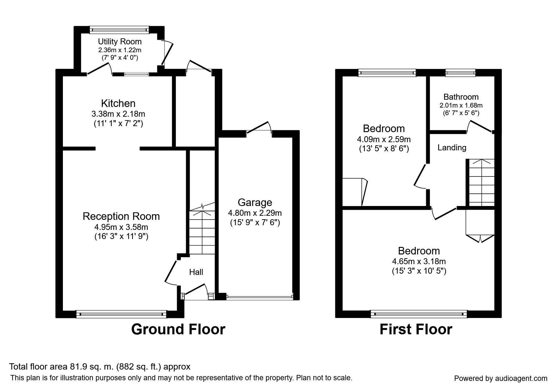 Floorplan of 2 bedroom End Terrace House to rent, Pottingfield Road, Rye, East Sussex, TN31